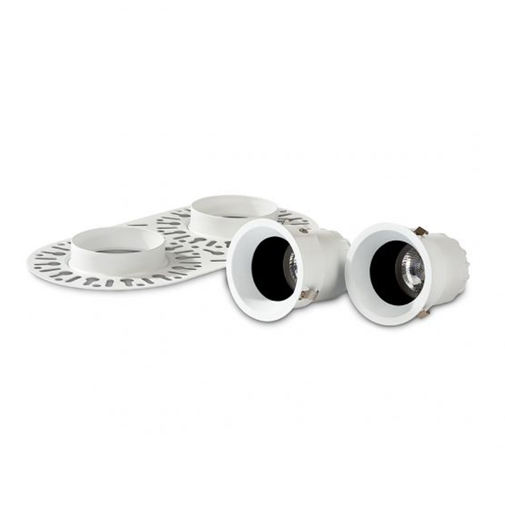 Collingwood 1901 Double Fixed Trimless Downlight - White Housing/Black Baffle (Fire-Rated)