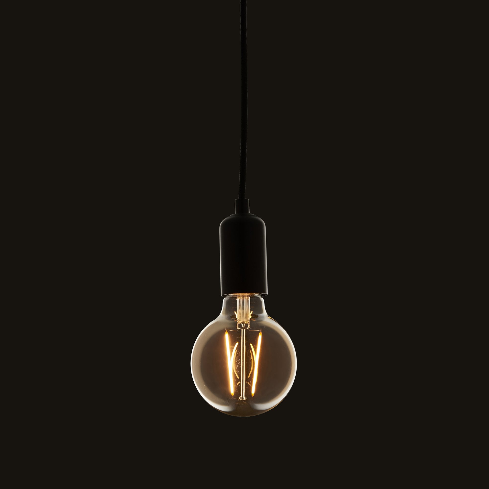 Endon E27 LED 2W 95mm Globe Bulb - 2000K - Non-Dimmable - Amber Glass