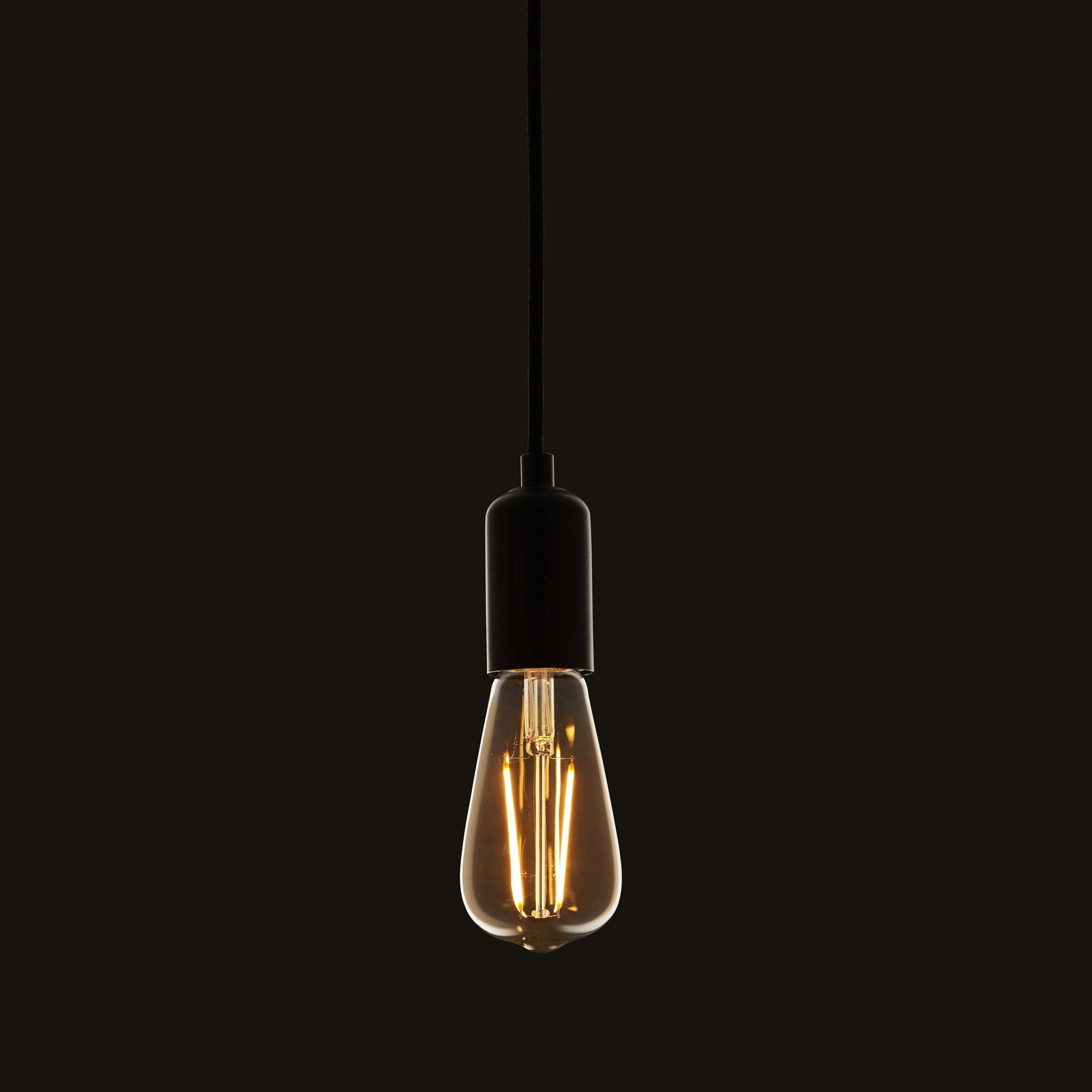 Endon E27 LED 2W Pear Shaped Bulb - 2000K - Non-Dimmable - Amber Glass