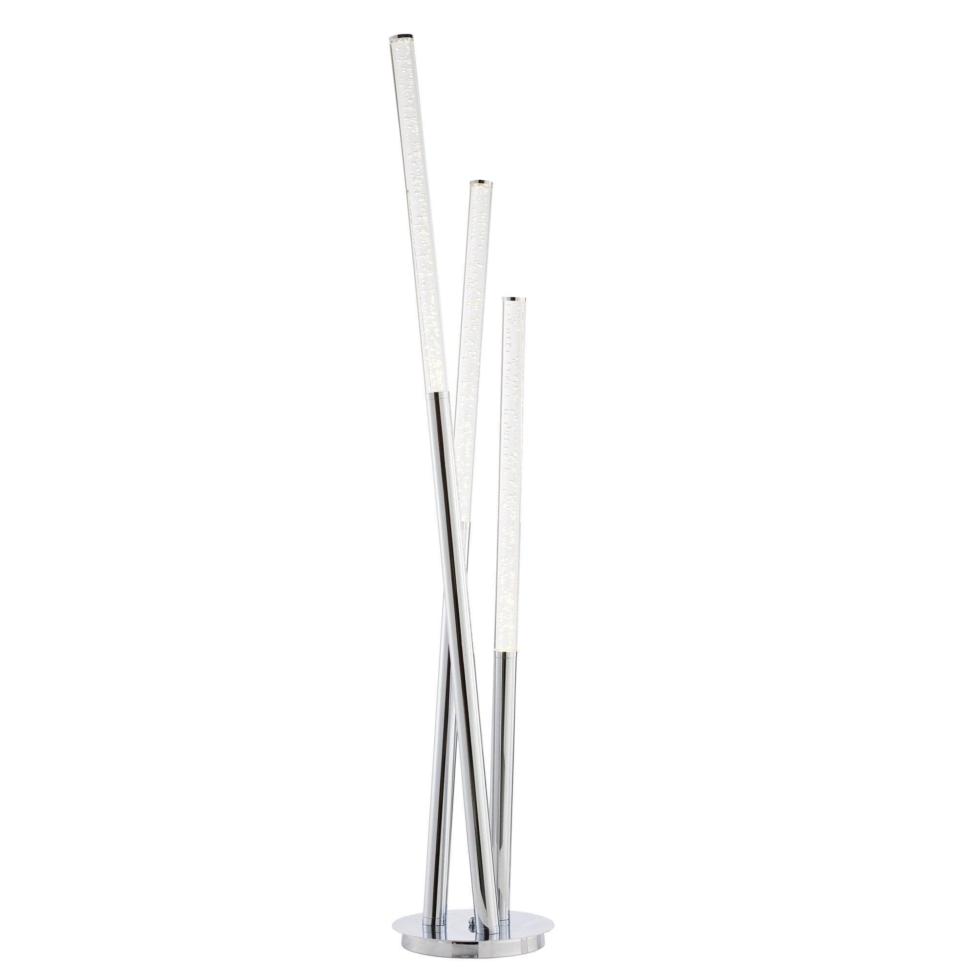 Endon Glacier 3 Light Floor Lamp - Polished Chrome & Clear Bubble Acrylic