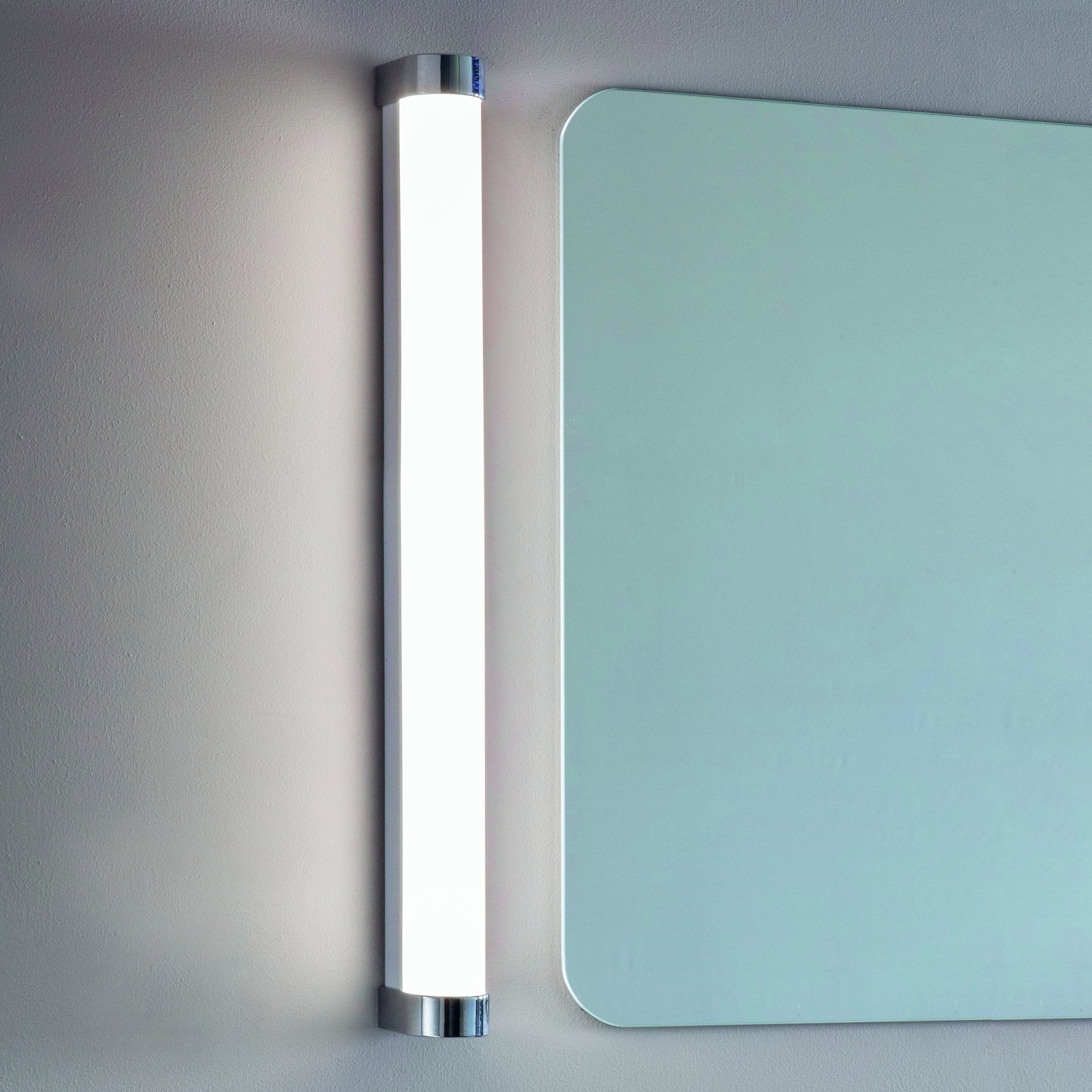 Endon Moda Single Light Wall Light - White Ribbed & Chrome Effect Plastic