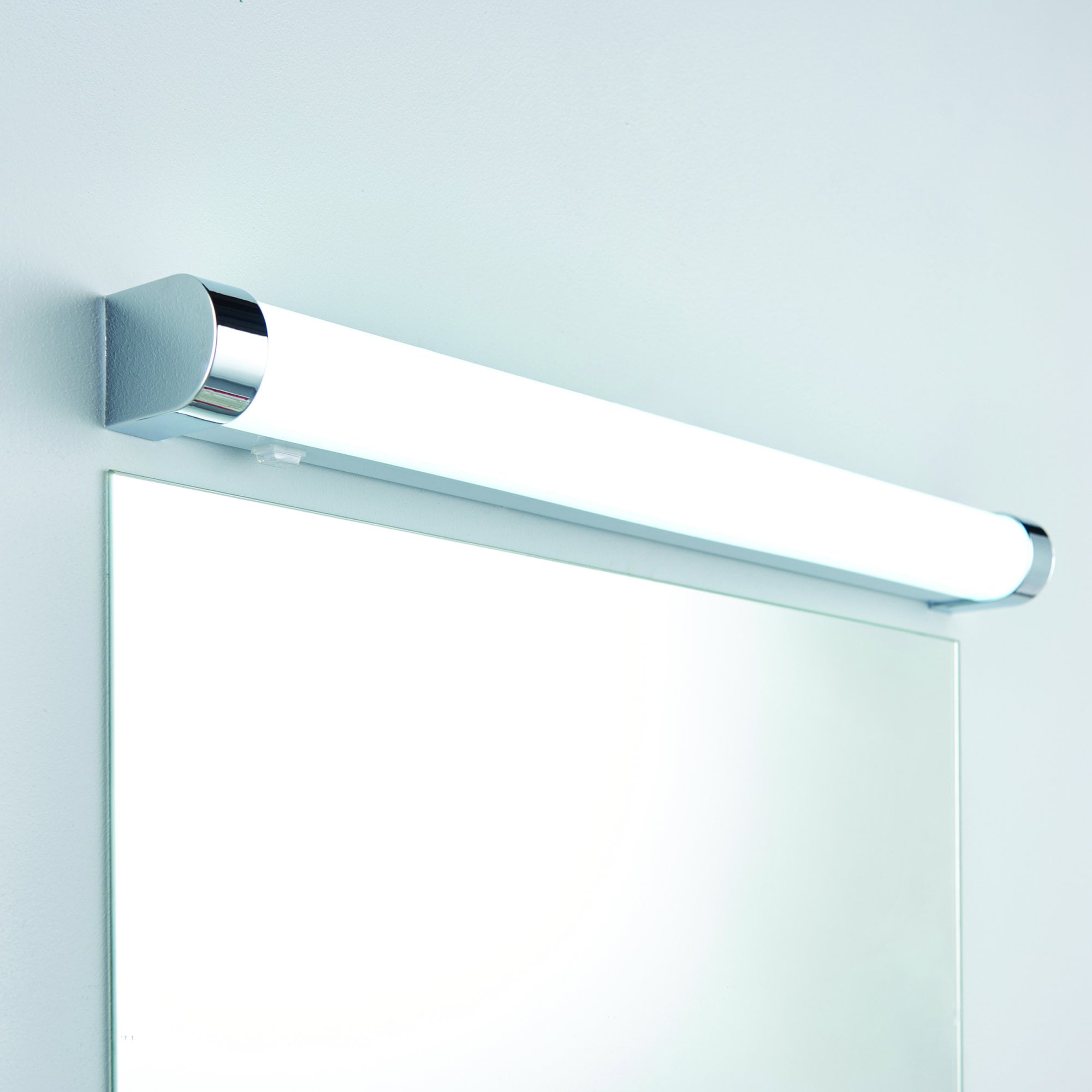 Endon Moda Single Light Wall Light - White Ribbed & Chrome Effect Plastic