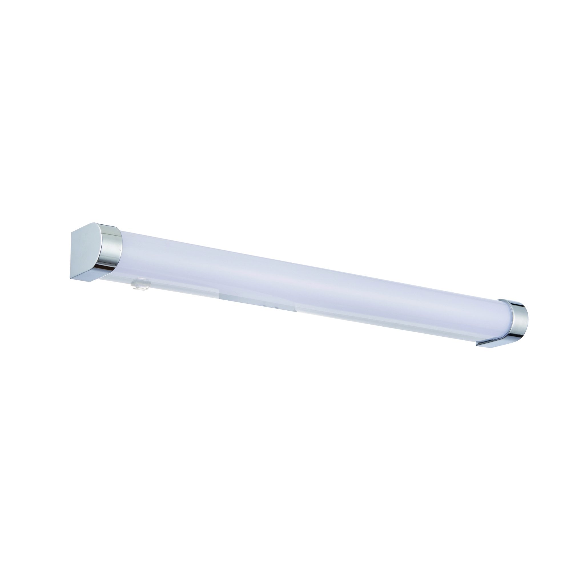 Endon Moda Single Light Wall Light - White Ribbed & Chrome Effect Plastic