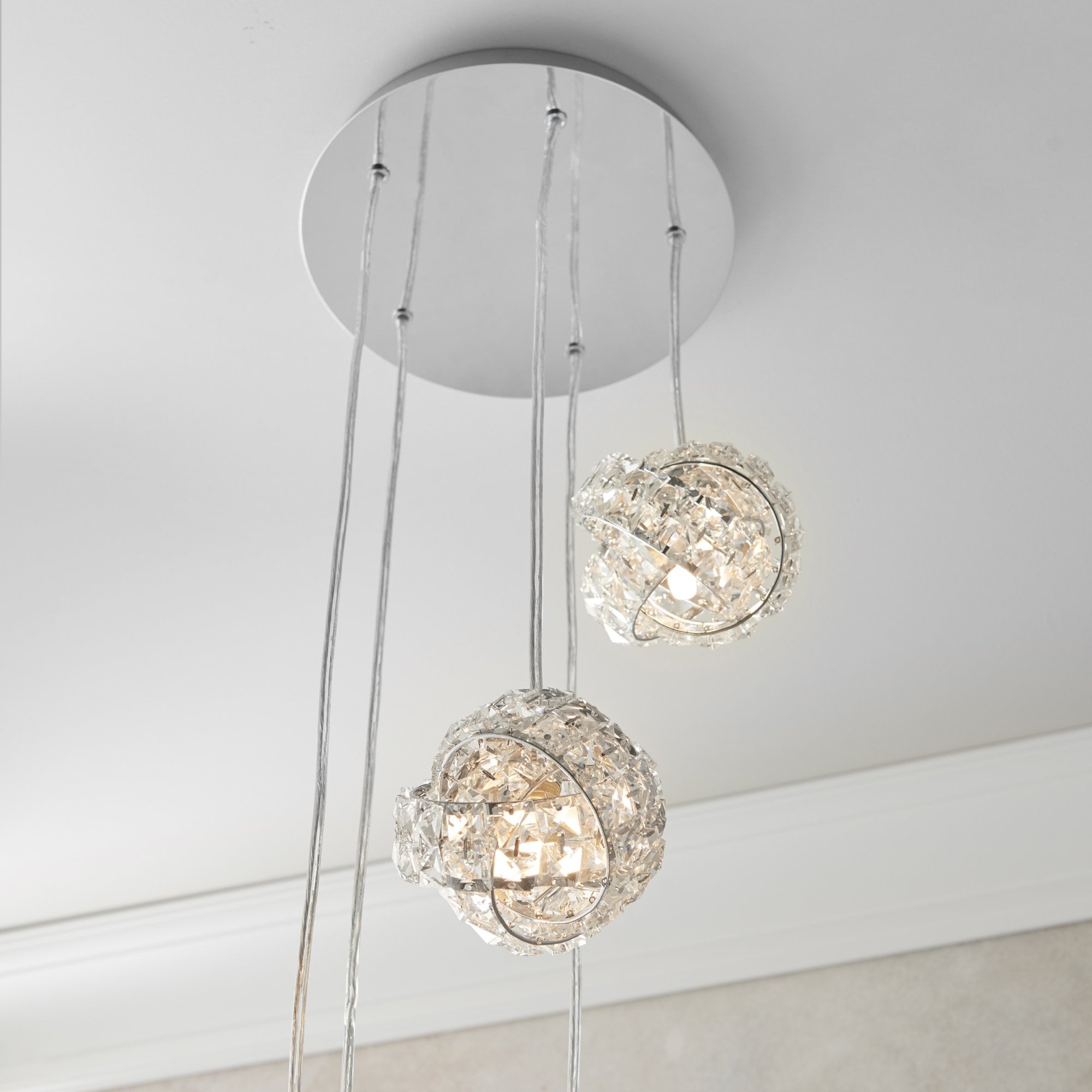 Endon Talia 5 Light Pendant  - Chrome Plate & Clear Crystal