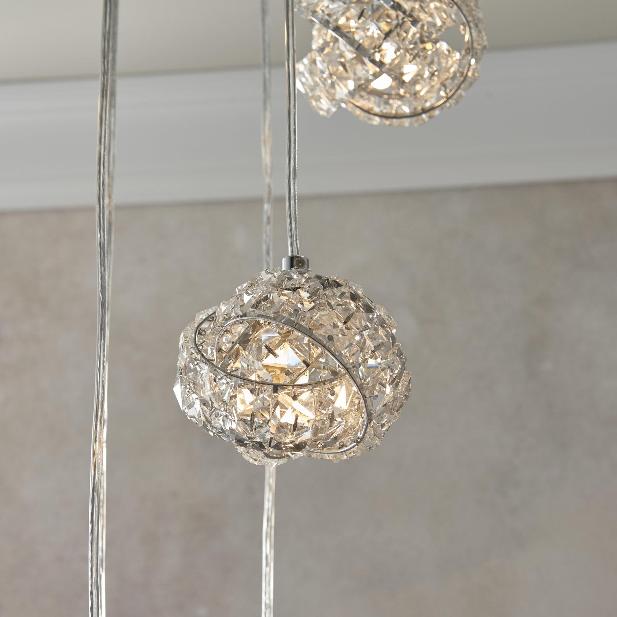 Endon Talia 5 Light Pendant  - Chrome Plate & Clear Crystal