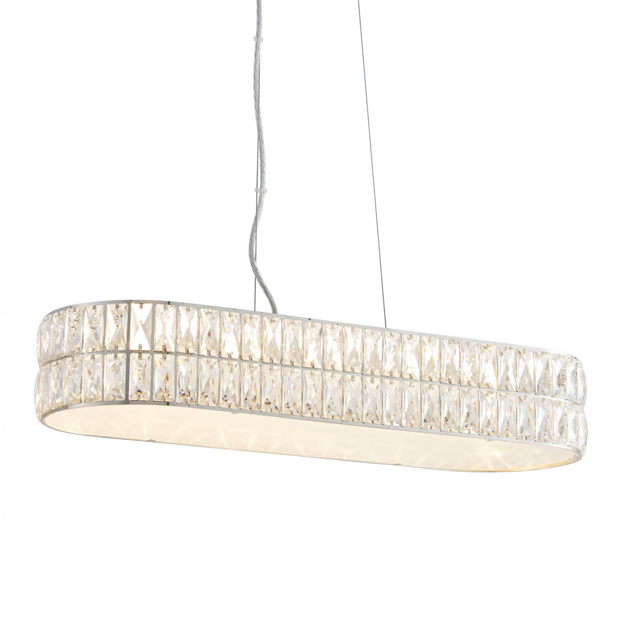 Endon Verina 5 Light Linear Pendant - Clear Crystal & Chrome Plate
