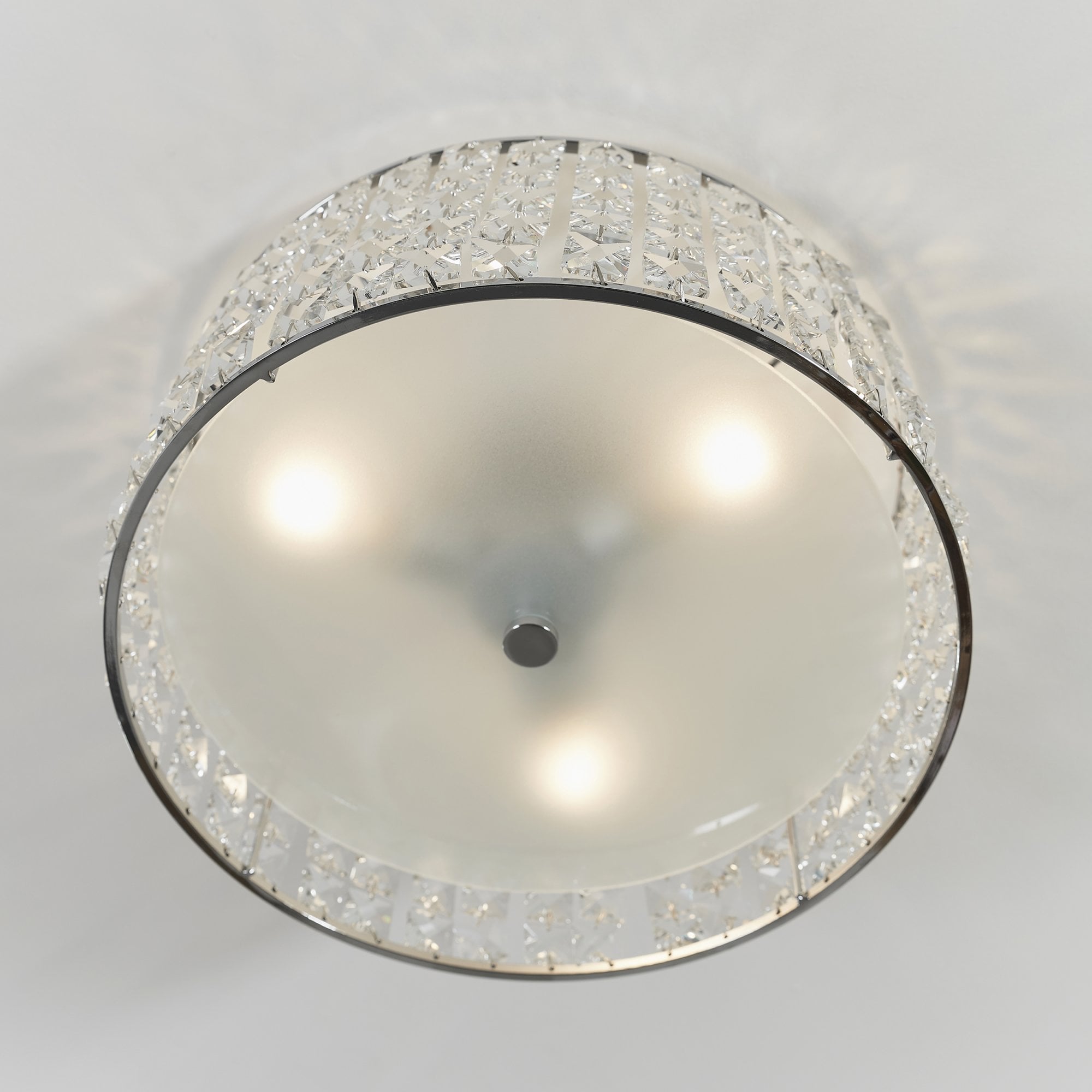 Endon Belfont 3 Light Flush Fitting - Clear Crystal & Chrome Plate