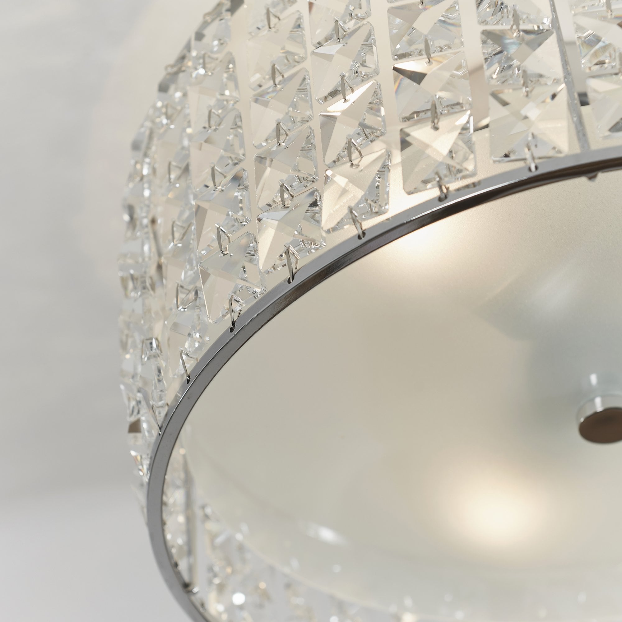 Endon Belfont 3 Light Flush Fitting - Clear Crystal & Chrome Plate