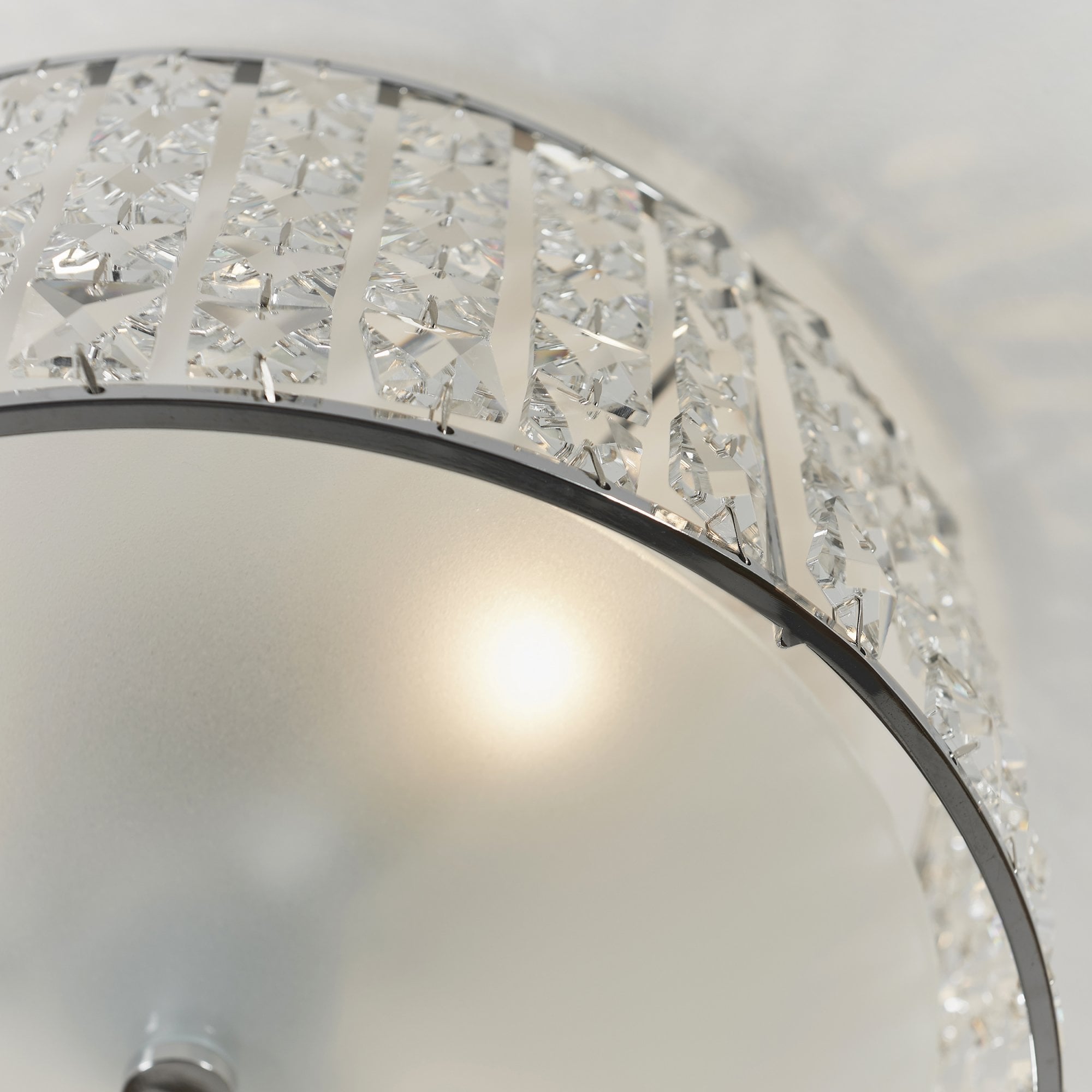 Endon Belfont 3 Light Flush Fitting - Clear Crystal & Chrome Plate