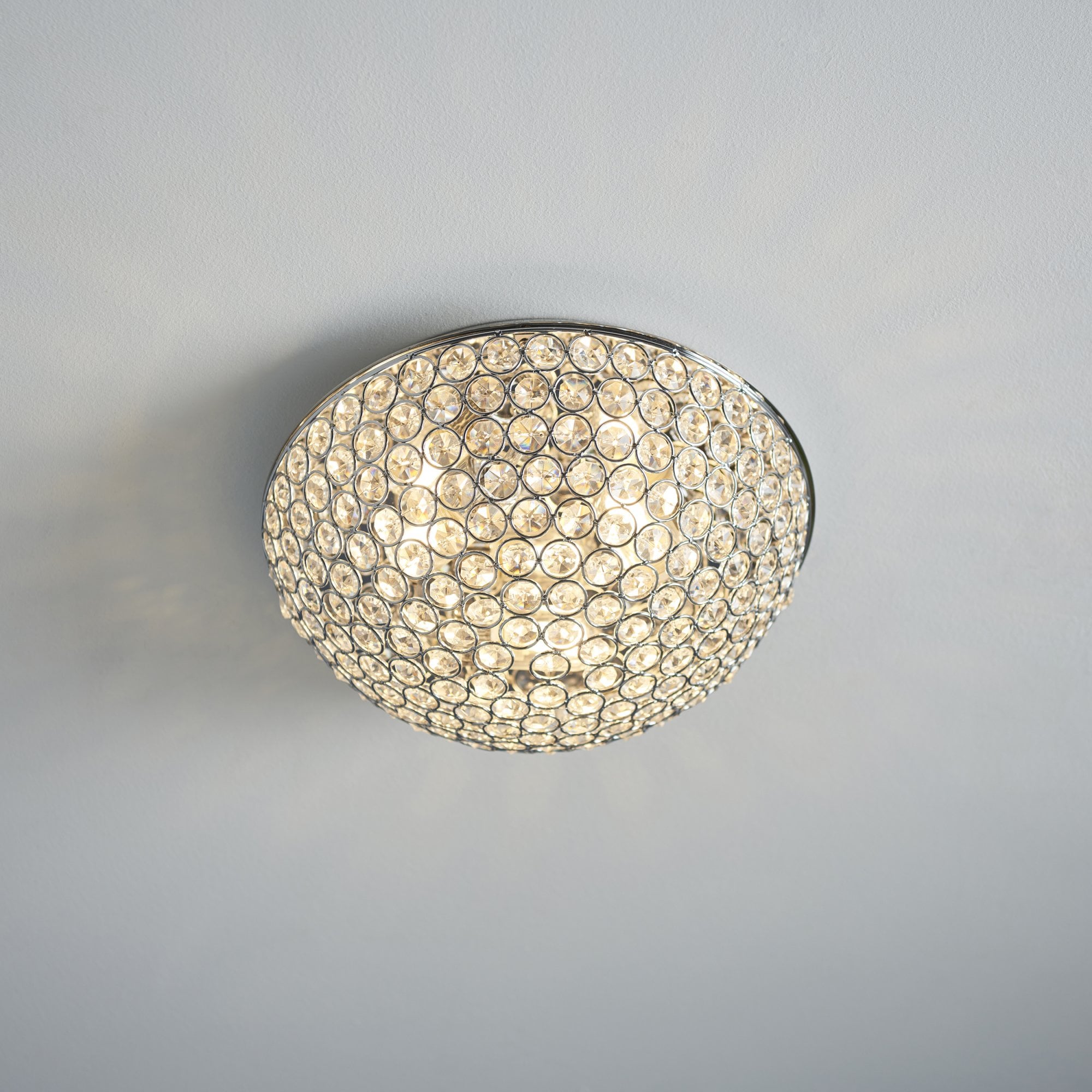 Endon Chryla 3 Light Flush Fitting - Chrome Plate & Clear Crystal