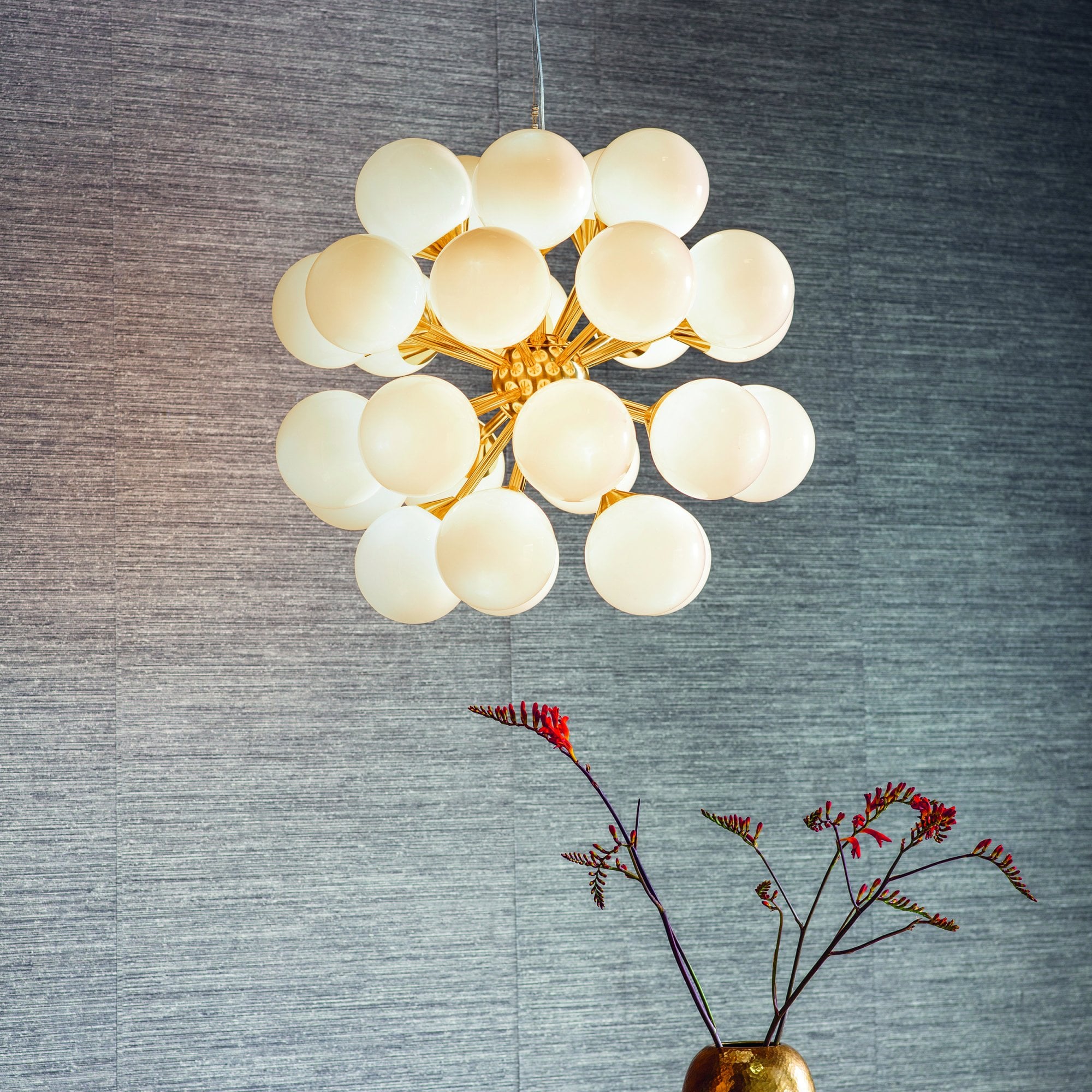 Endon Oscar 28 Light Pendant - Brushed Brass