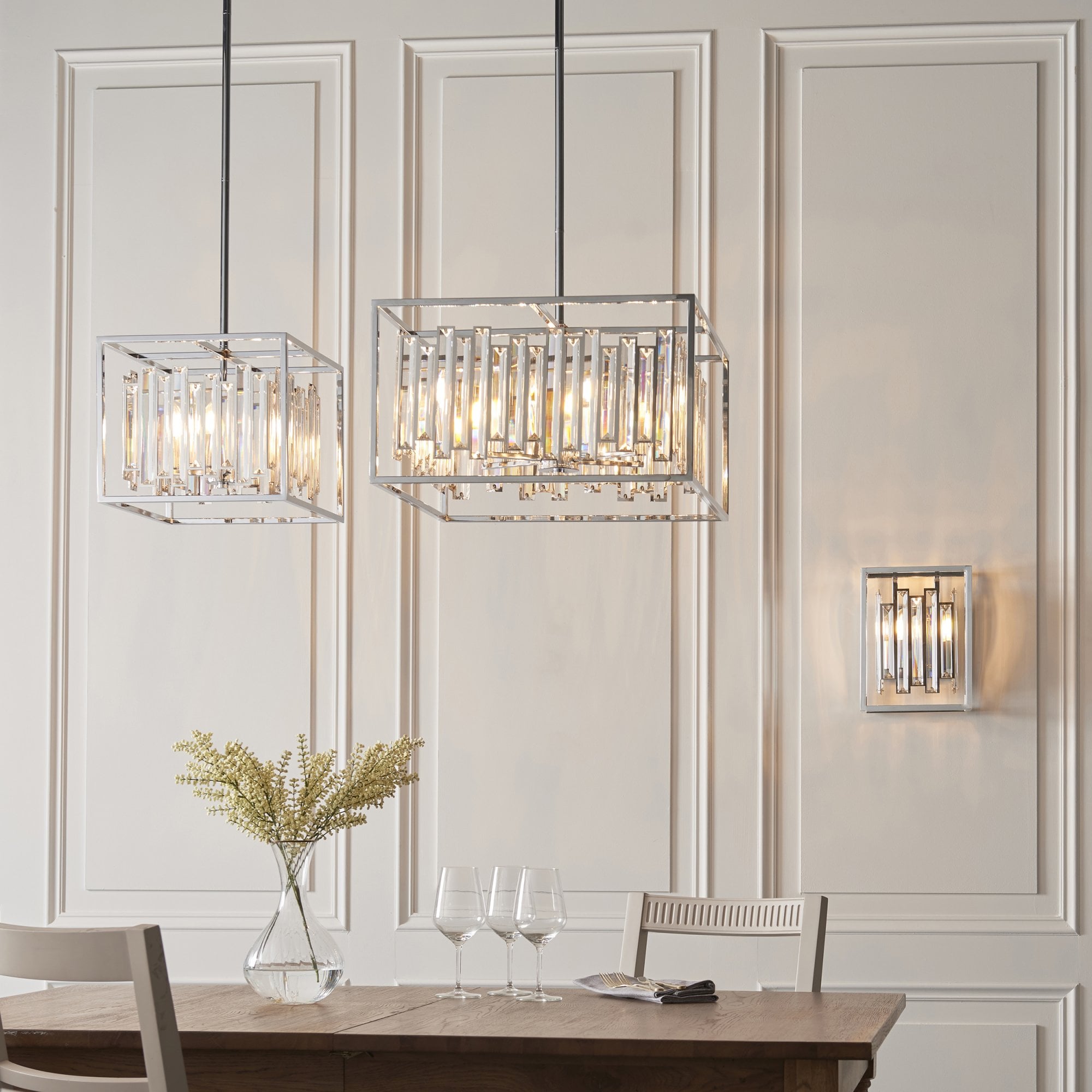 Endon Acadia 4 Light Pendant - Clear Crystal & Chrome Plate