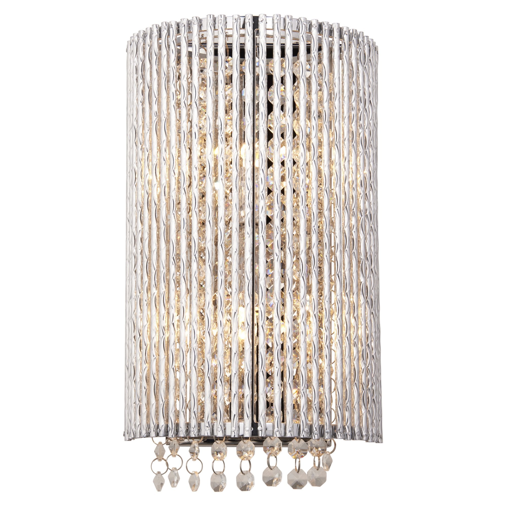 Endon Galina 2 Light Wall Light  - Chrome Plate & Clear Crystal