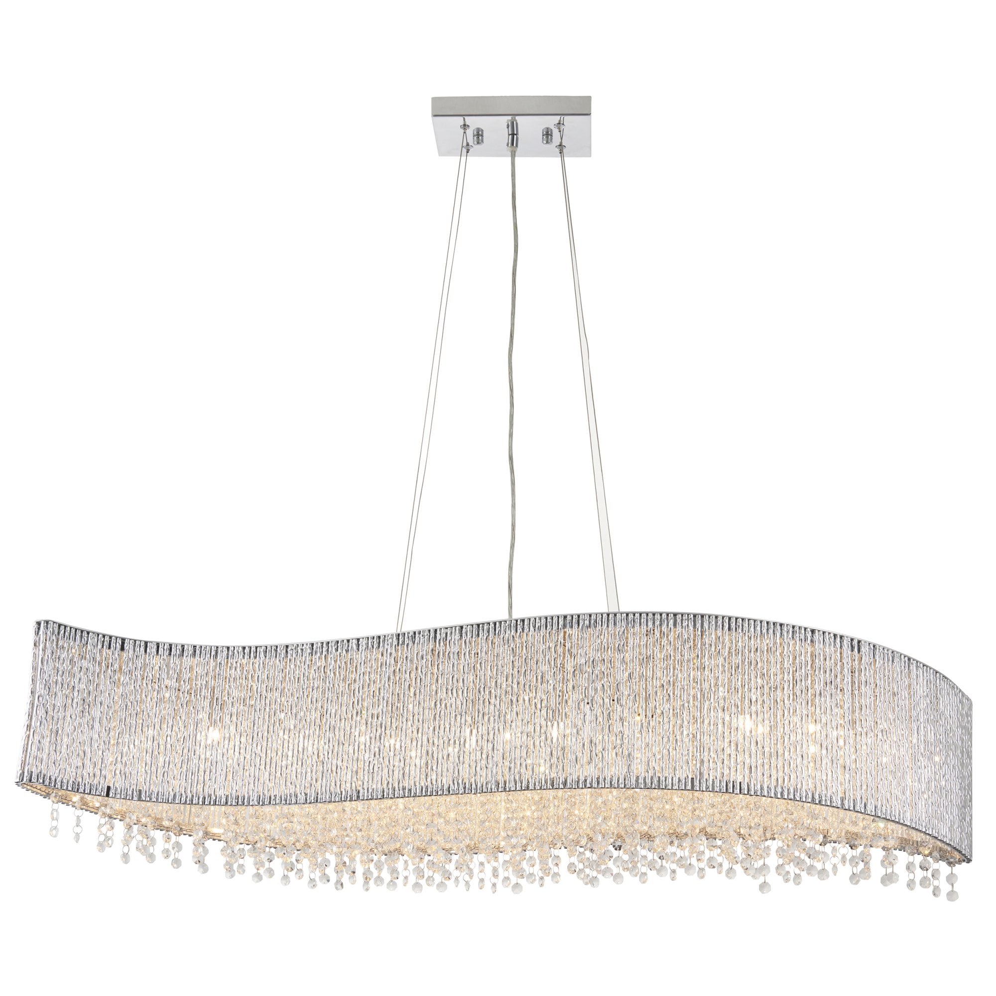 Endon Galina Linear 8 Light Pendant - Chrome Plate & Clear Crystal