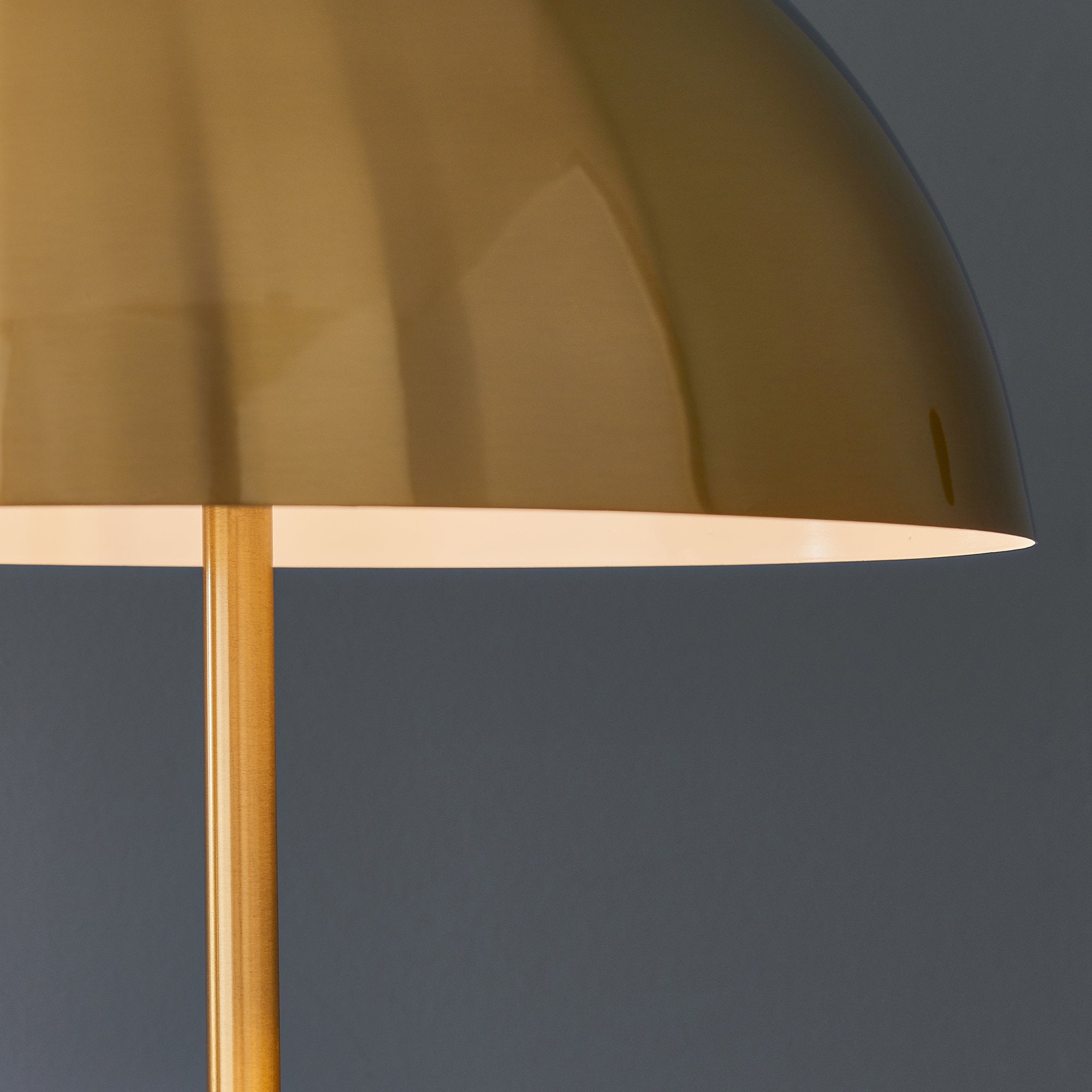 Endon Nova Single Light Floor Lamp - Antique Brass Plate & Gloss White
