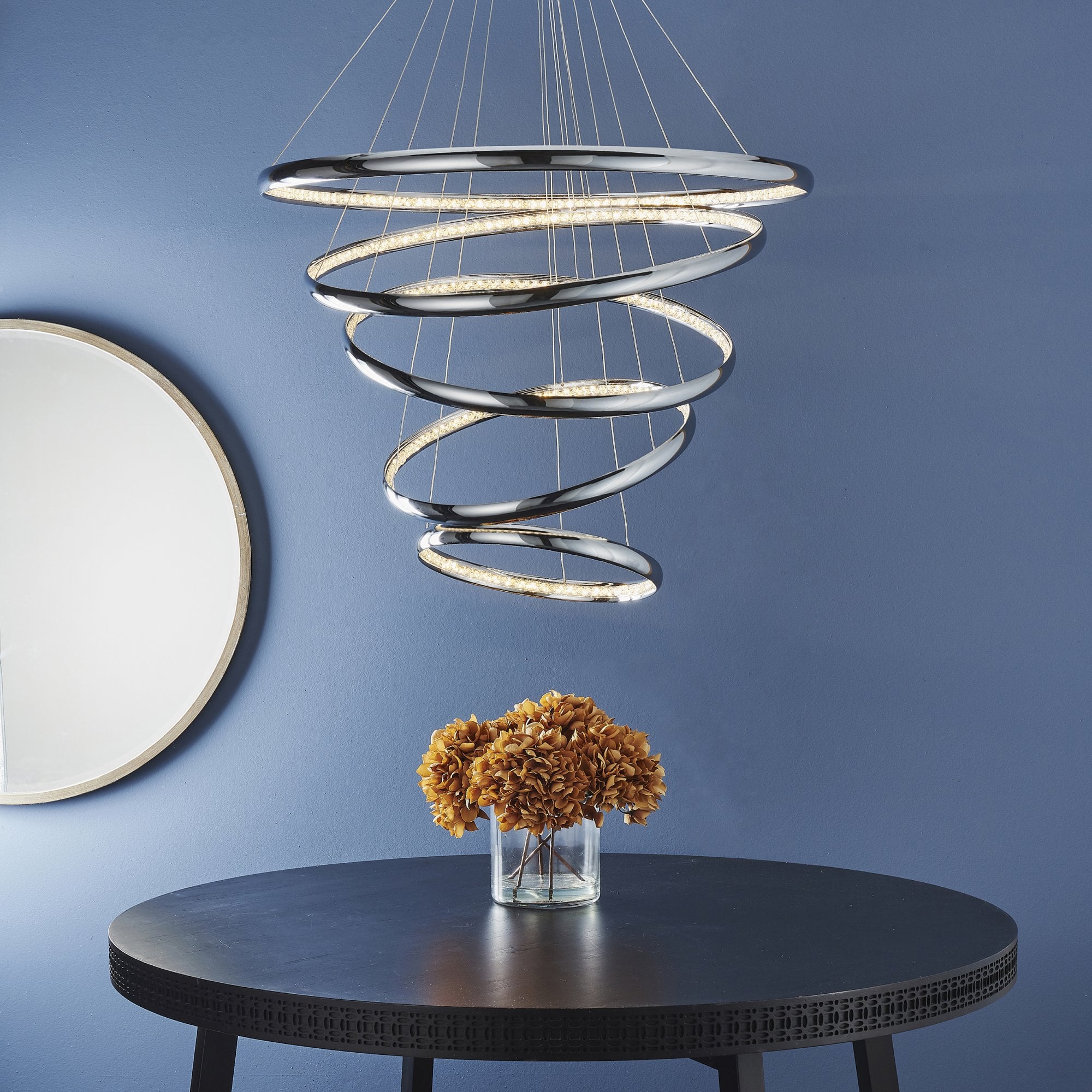 Endon Ozias 5 Light Pendant  - Chrome Plate & Clear Crystal