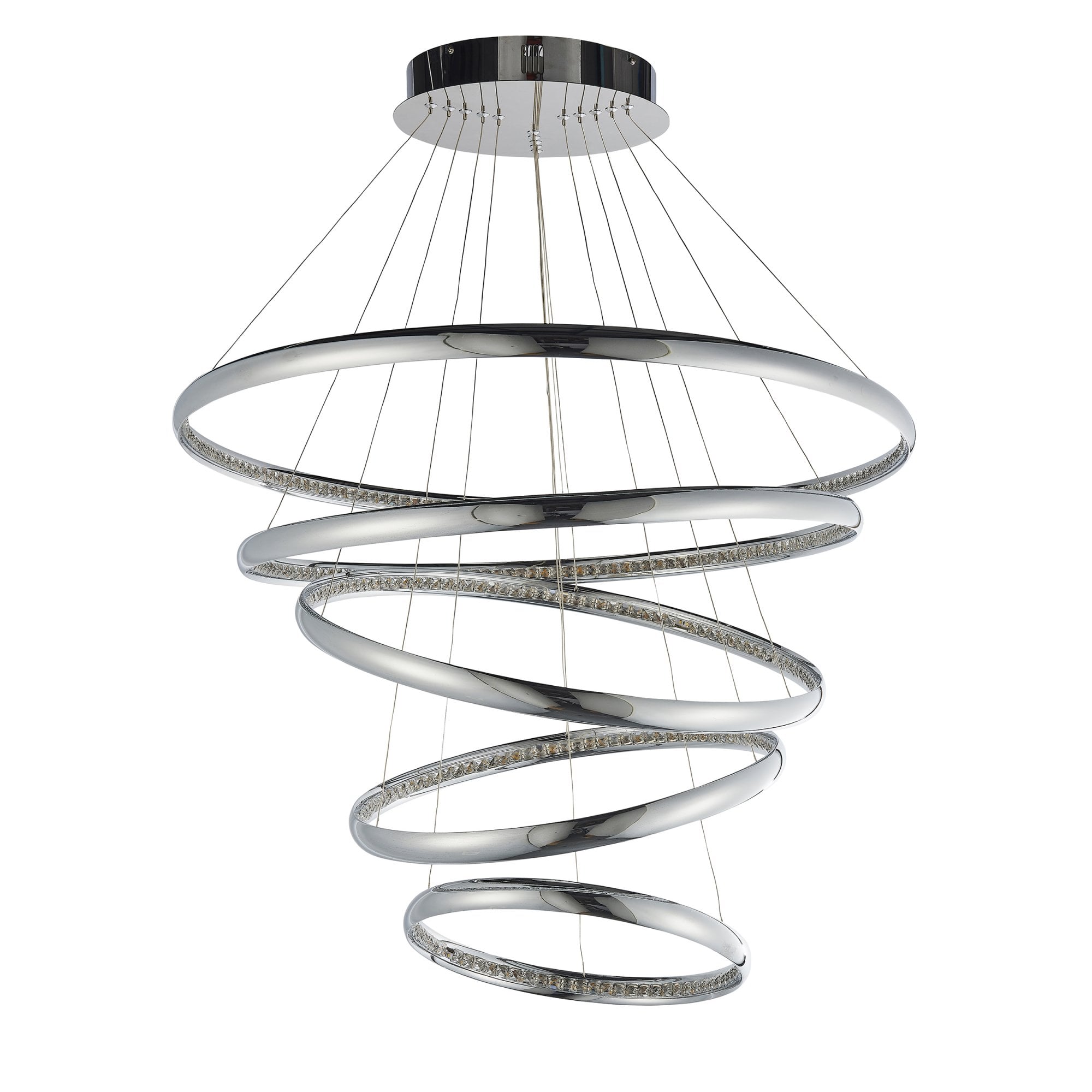 Endon Ozias 5 Light Pendant  - Chrome Plate & Clear Crystal