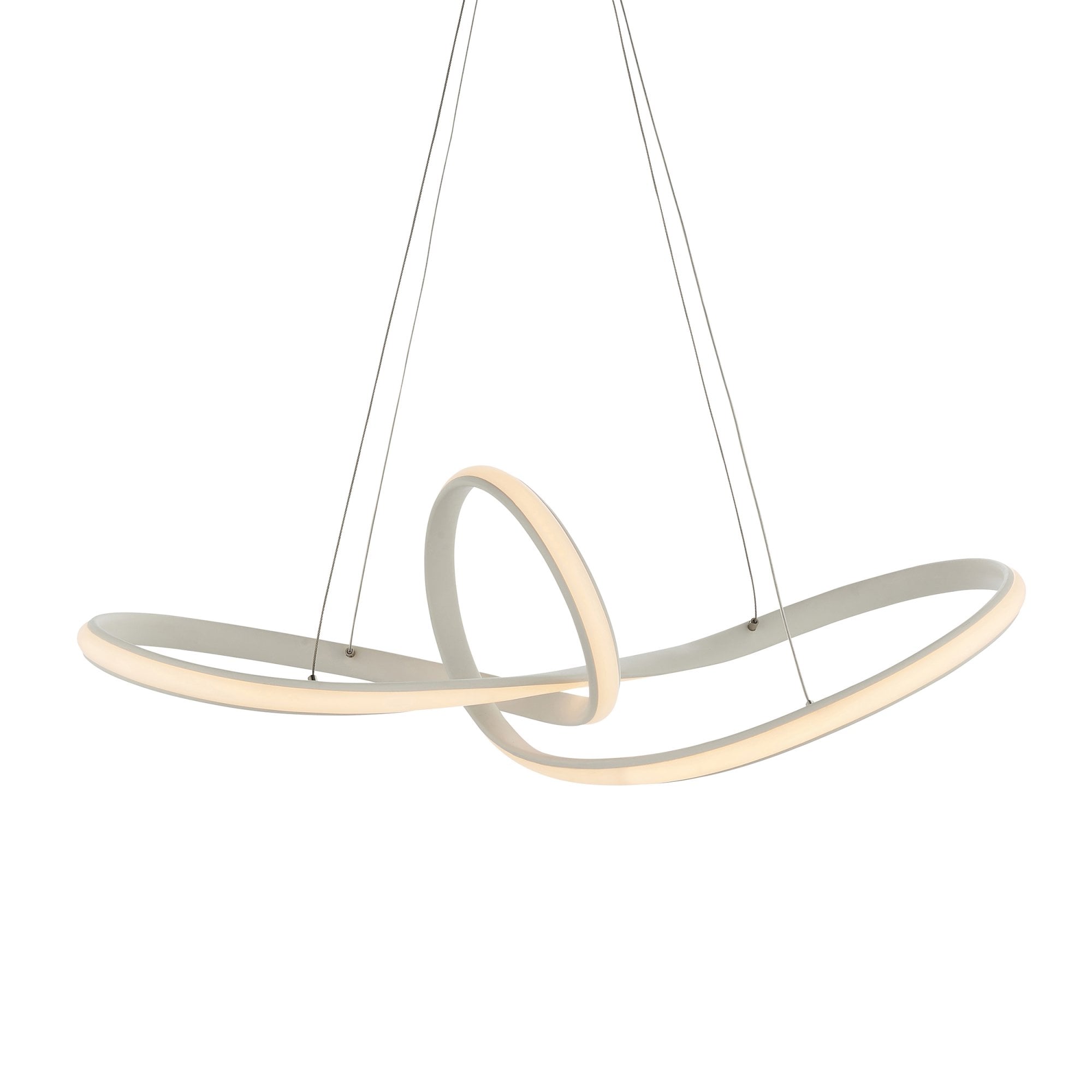 Endon Paradox Single Light Pendant - Matt White Paint & White Acrylic
