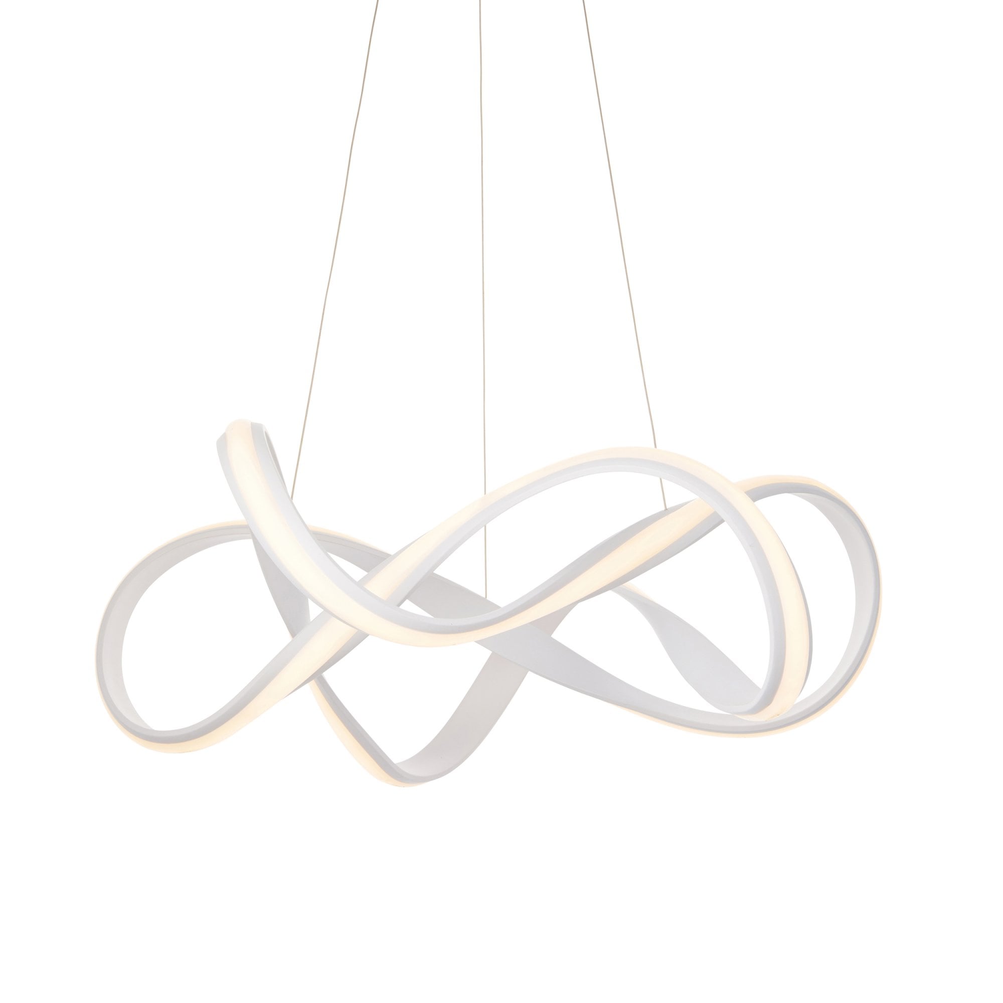 Endon Synergy Single Light Pendant - Textured White Paint & White Silicone