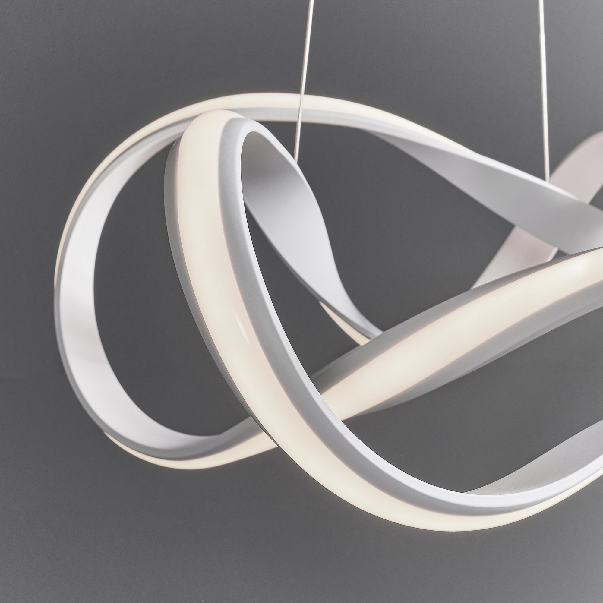Endon Synergy Single Light Pendant - Textured White Paint & White Silicone