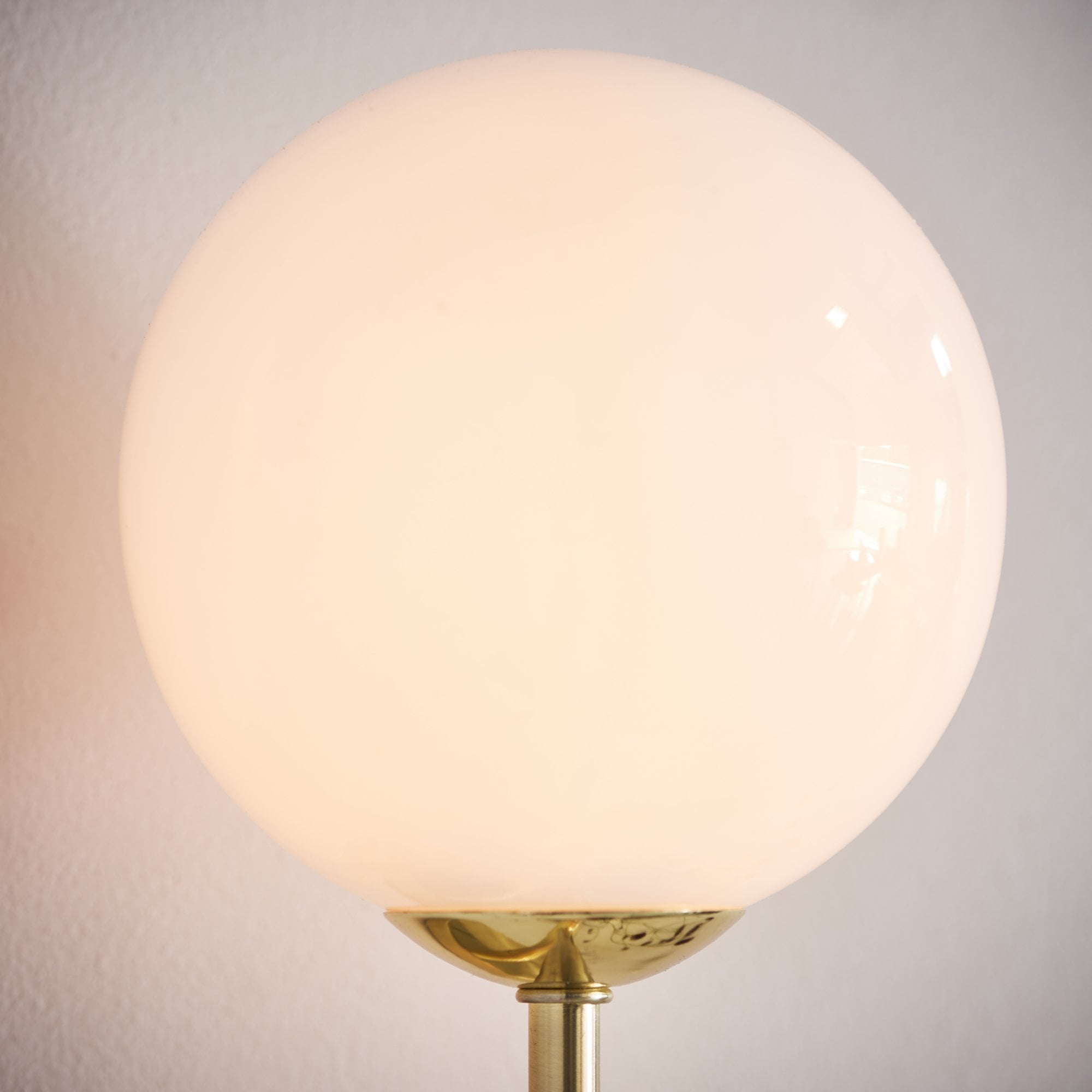 Endon Otto Single Light Wall Light - Satin Brass Plate & Opal Glass