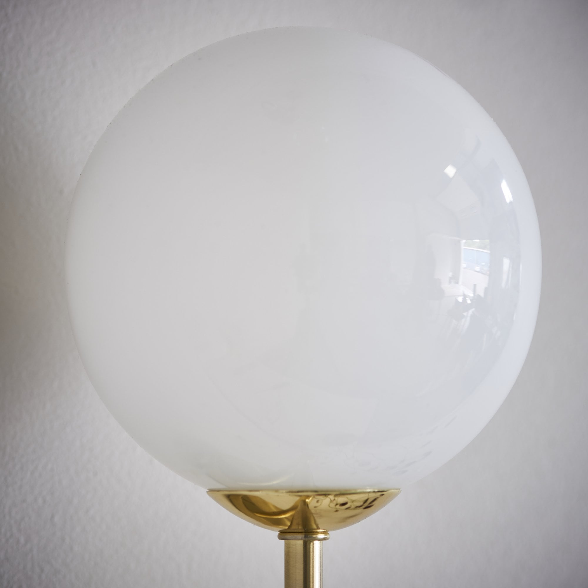 Endon Otto Single Light Wall Light - Satin Brass Plate & Opal Glass