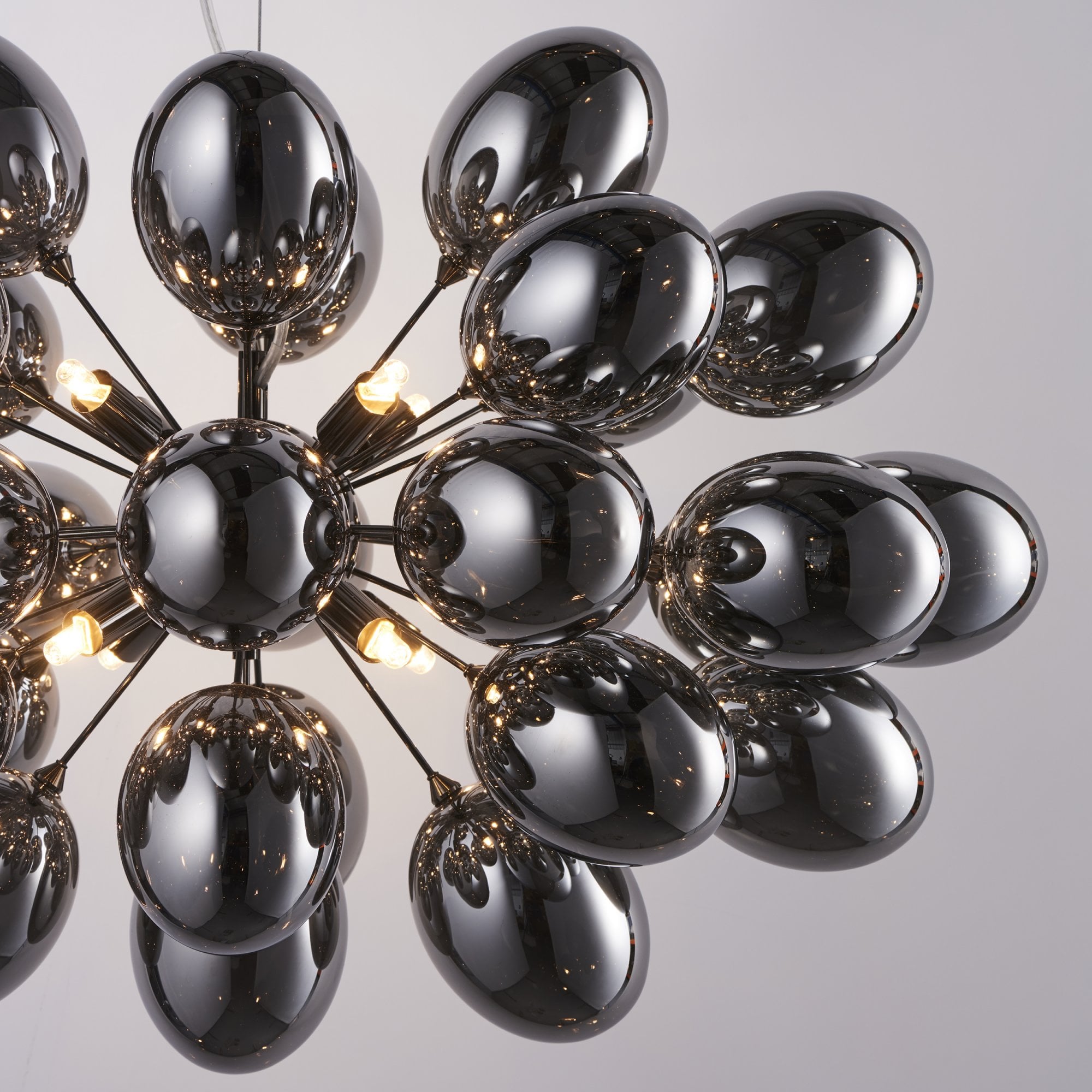 Endon Infinity 8 Light Pendant - Black Chrome Plate & Smoked Mirror Glass