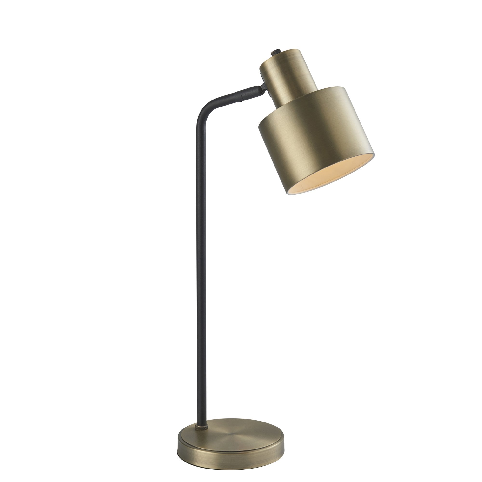 Endon Mayfield Task Single Light Table Lamp - Matt Antique Brass Plate & Matt Black