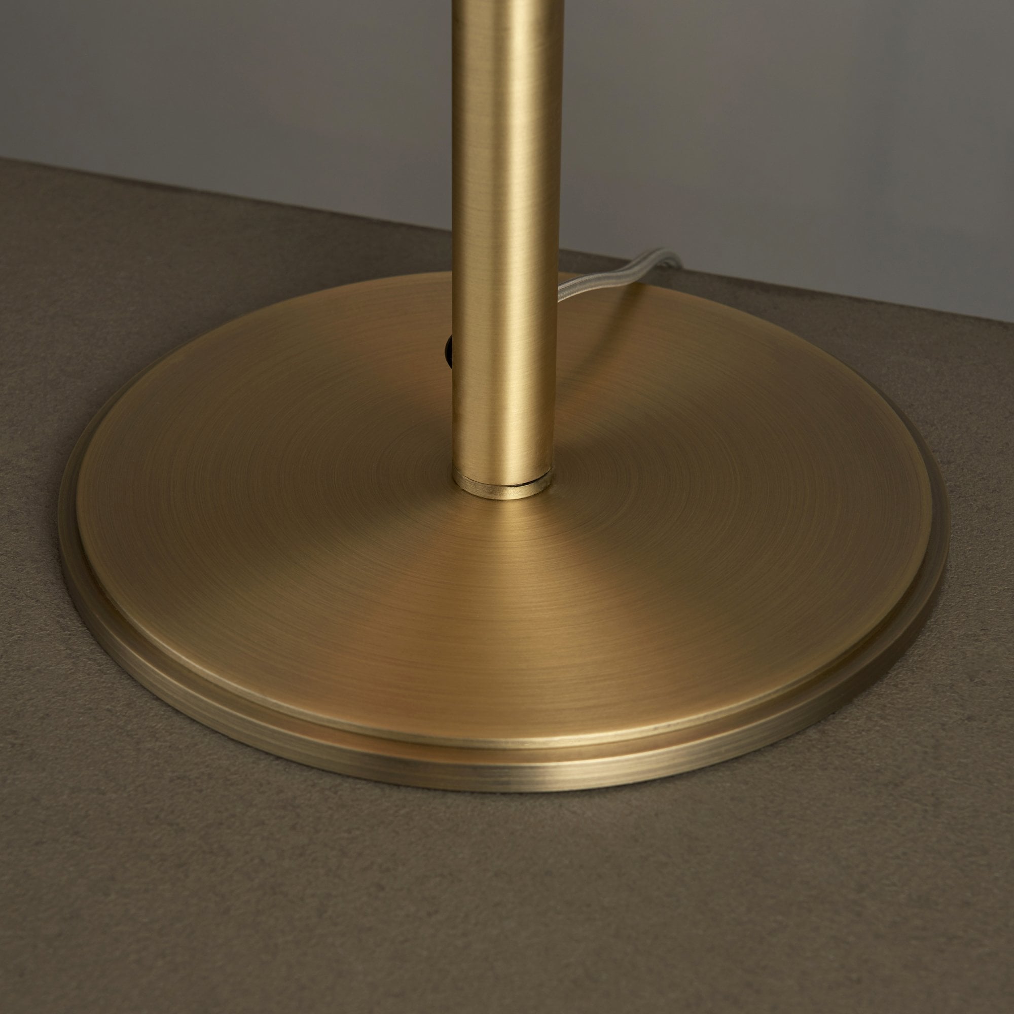 Endon Hayfield Single Light Table Lamp - Matt Antique Brass Plate & Green Velvet