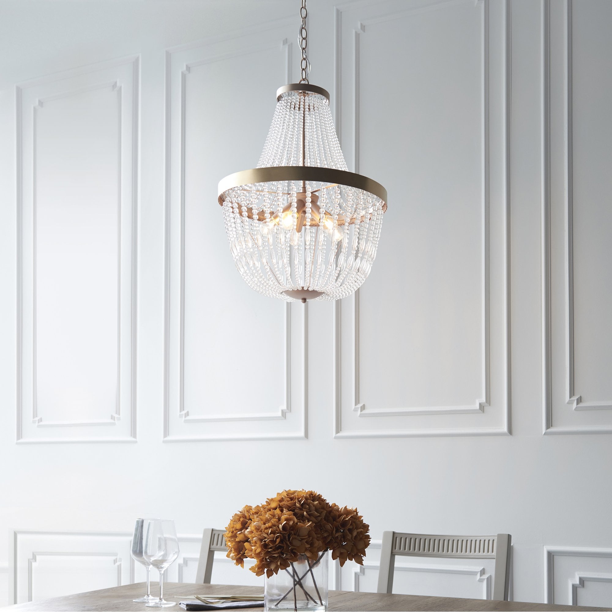 Endon Celine 5 Light Pendant - Rose Gold Paint & Clear Glass