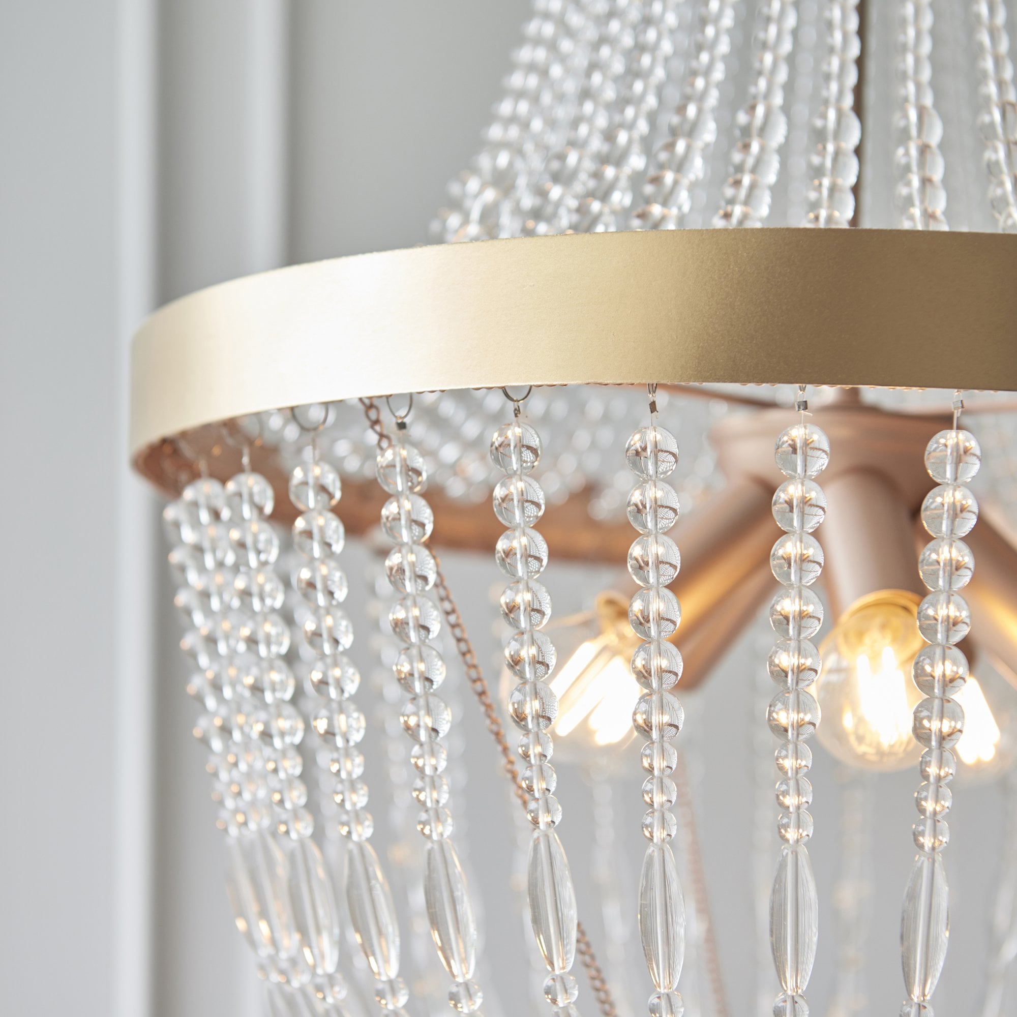 Endon Celine 5 Light Pendant - Rose Gold Paint & Clear Glass