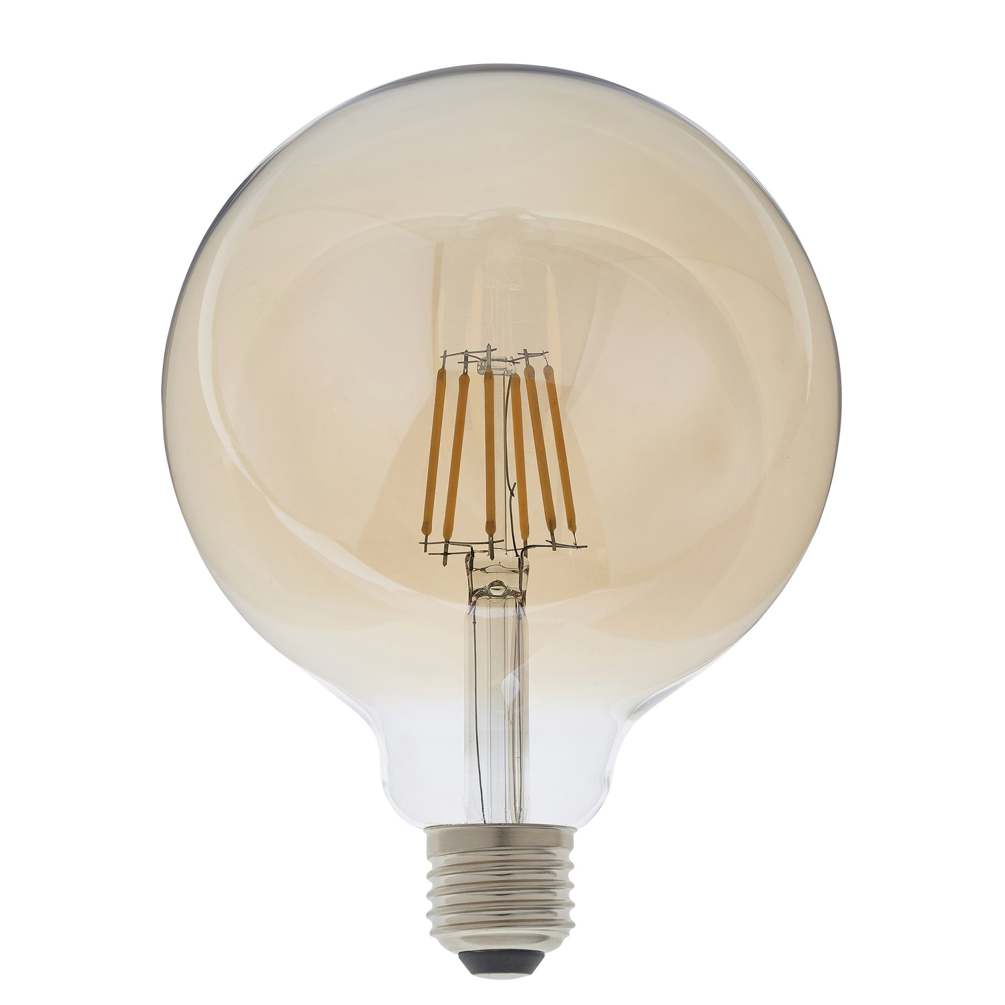 Endon E27 LED 6W 125mm Globe Bulb - 2500K - Dimmable - Amber Glass