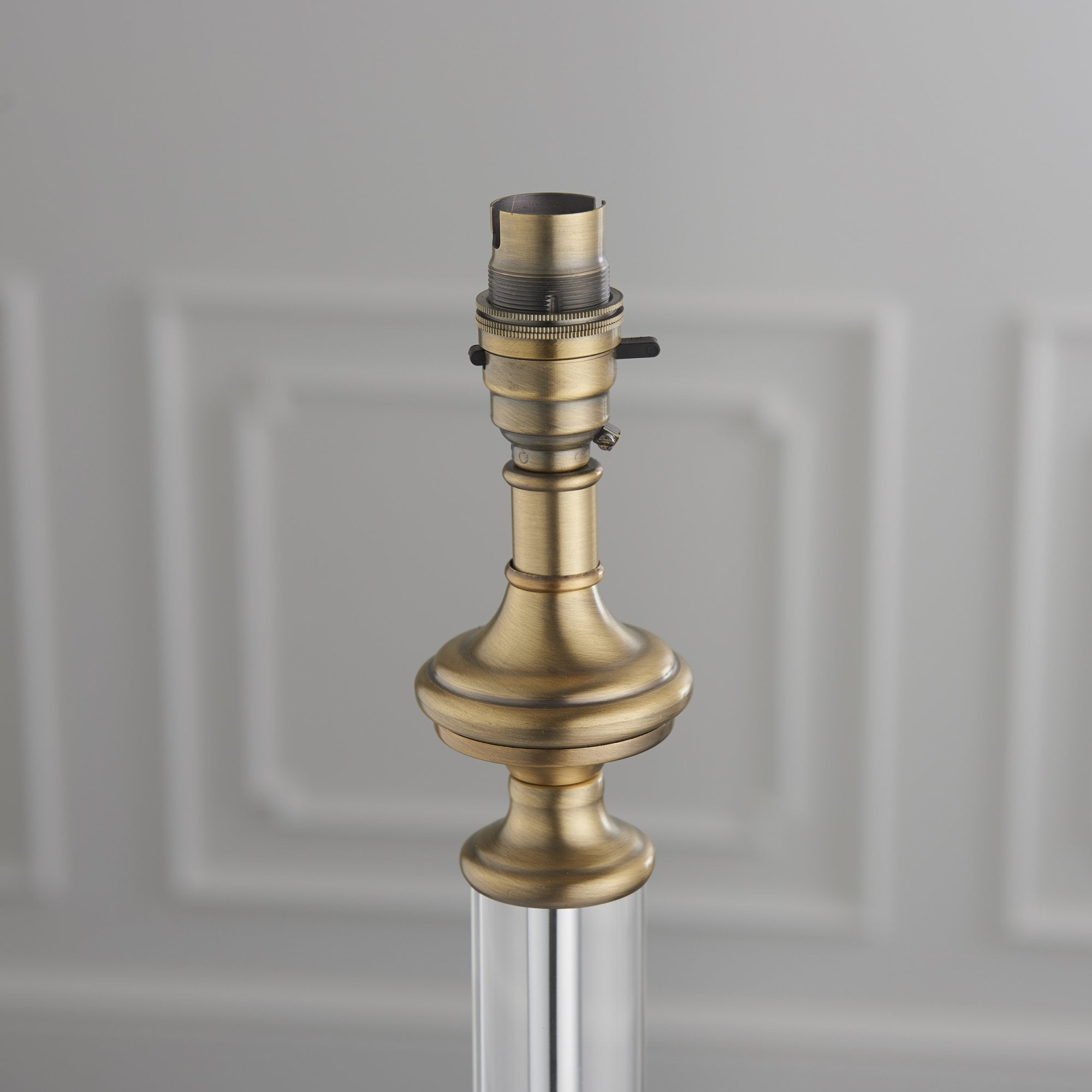 Endon Avebury Single Light Table Lamp Base - Antique Brass & Clear Glass - Base Only