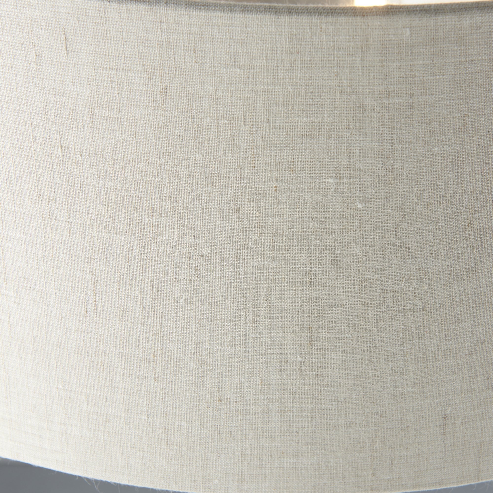 Endon Highclere 3 Light Floor Lamp - Brushed Chrome Plate & Neutral Linen