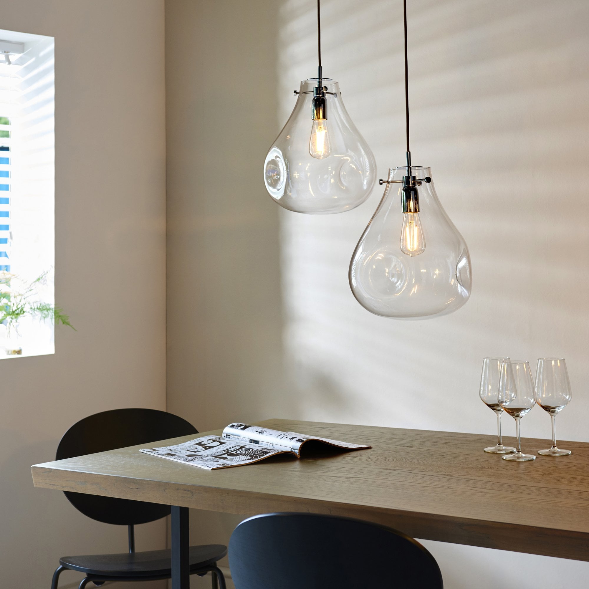 Endon Utopia Single Light Pendant - Clear Glass & Chrome Plate
