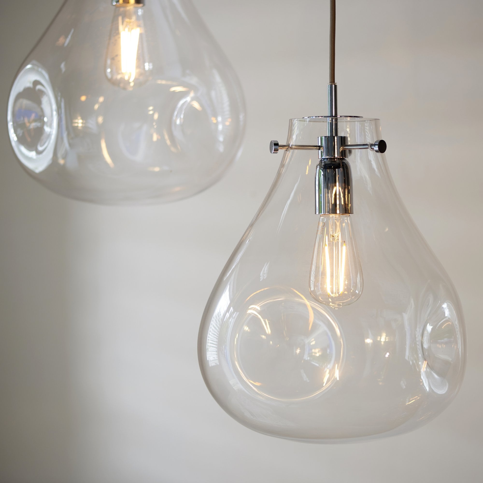 Endon Utopia Single Light Pendant - Clear Glass & Chrome Plate