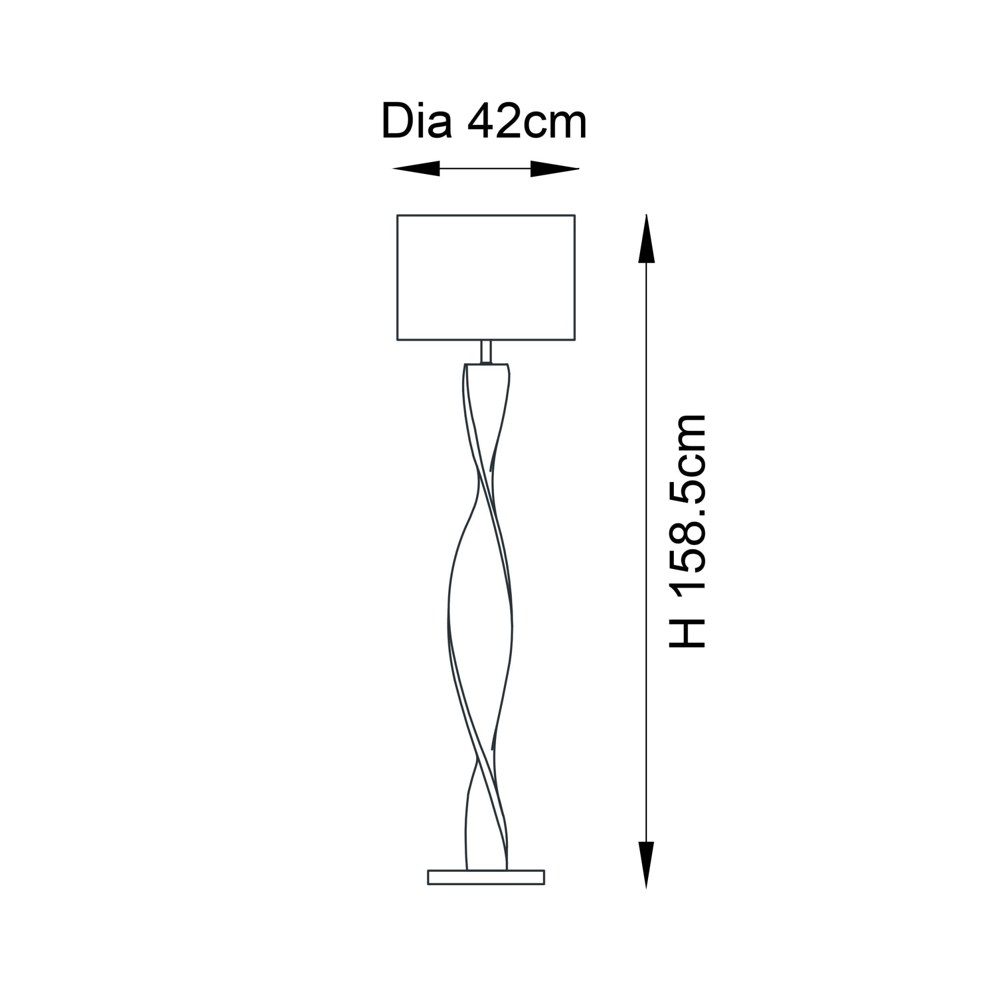 Endon Abia Single Light Floor Lamp - Oak Effect Resin & Neutral Linen