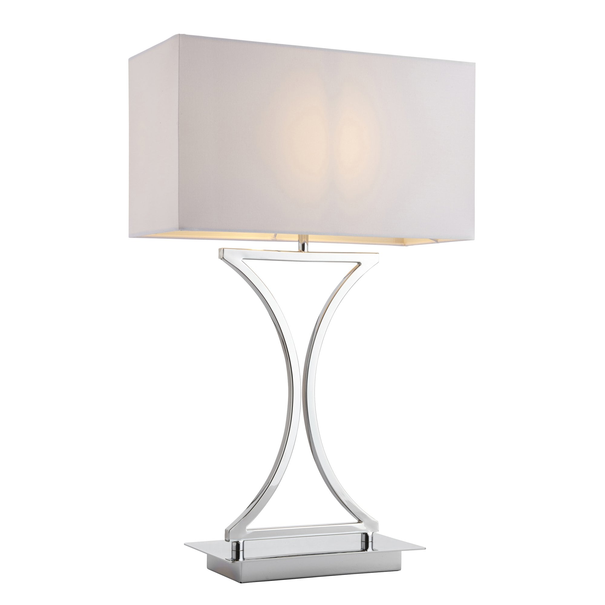 Endon Epalle Single Light Table Lamp  - Chrome Plate & White Acrylic