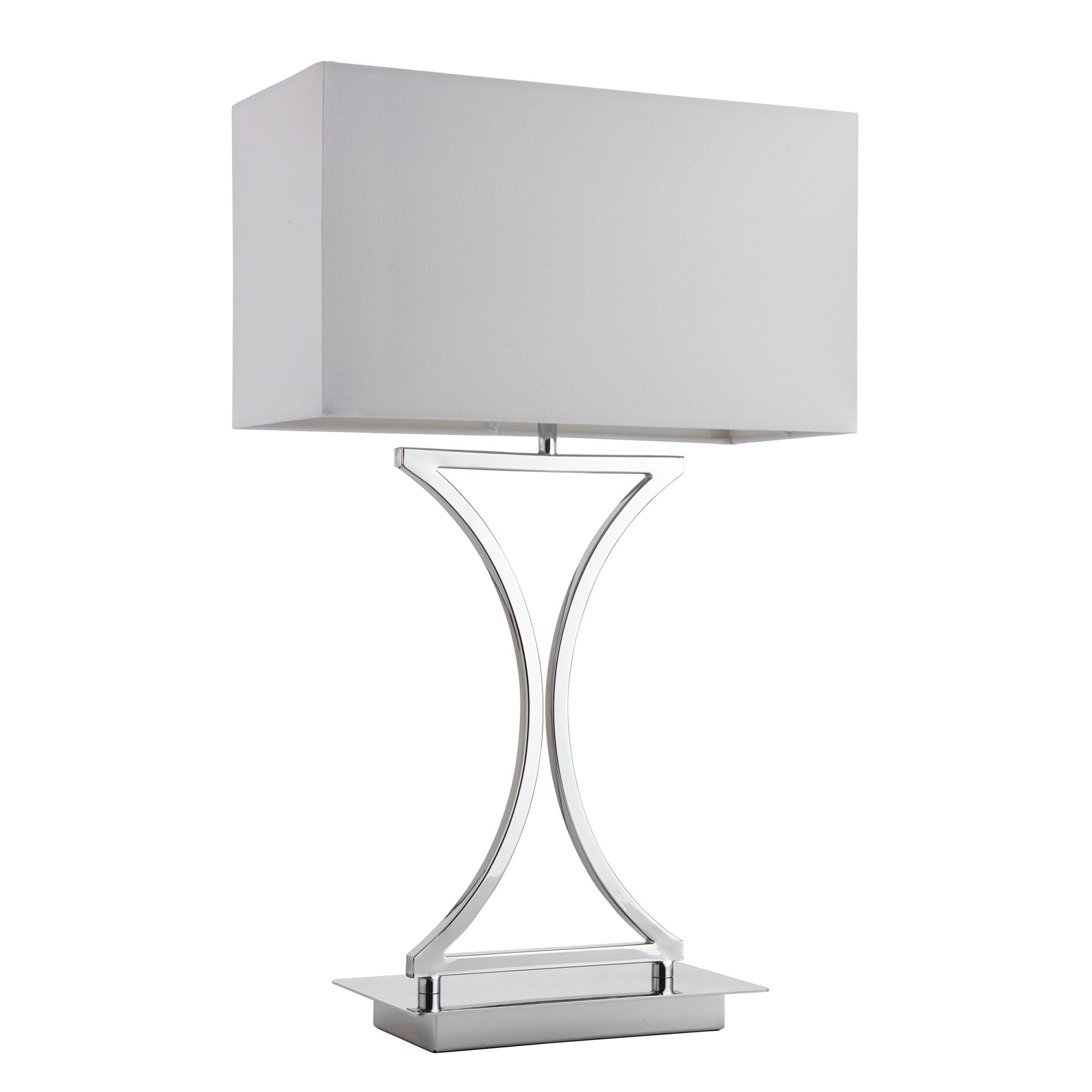 Endon Epalle Single Light Table Lamp  - Chrome Plate & White Acrylic