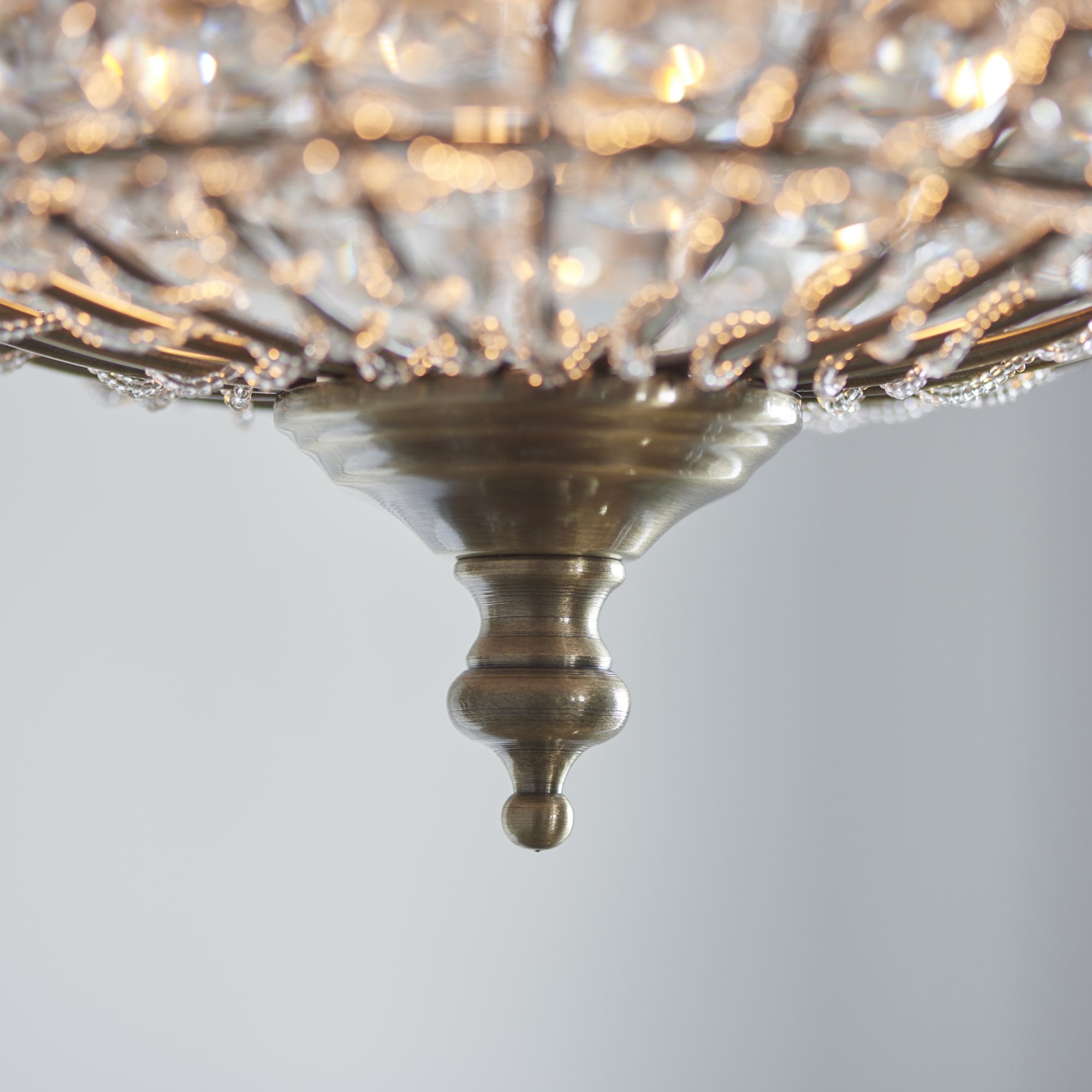 Endon Tanaro Single Light Pendant - Antique Brass Plate & Clear Glass
