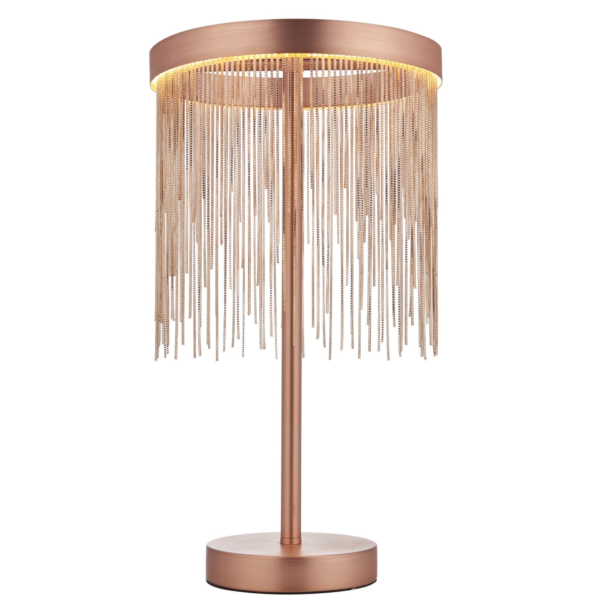 Endon Zelma Single Light Table Lamp -  Brushed Copper Plate & Copper