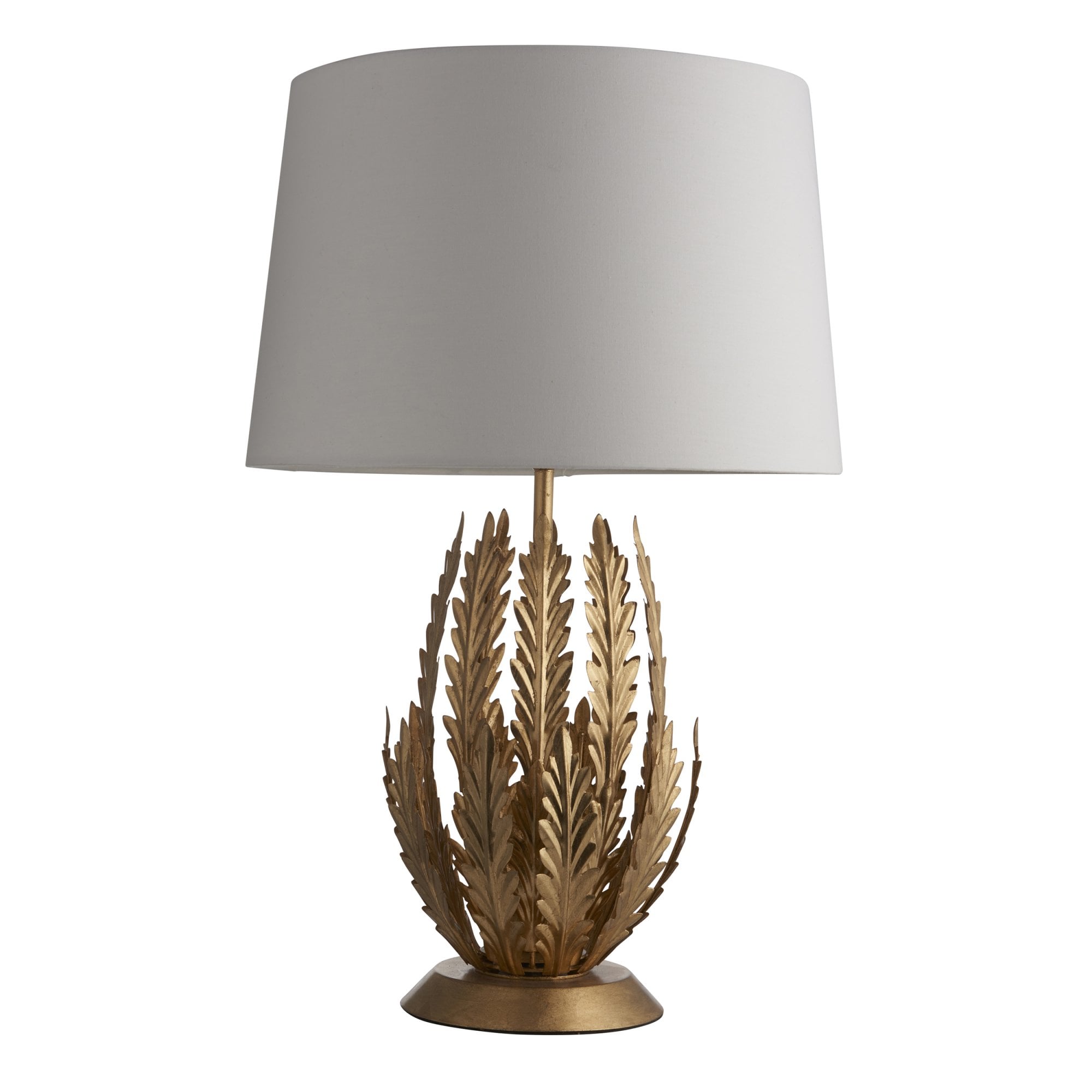 Endon Delphine Single Light Table Lamp -  Gold Leaf & Ivory Cotton Fabric