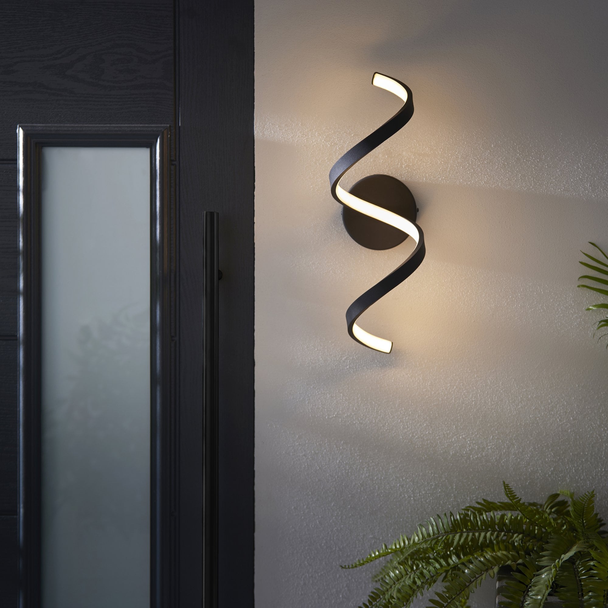 Endon Astral Single Light Wall - Textured Black & White Silicone