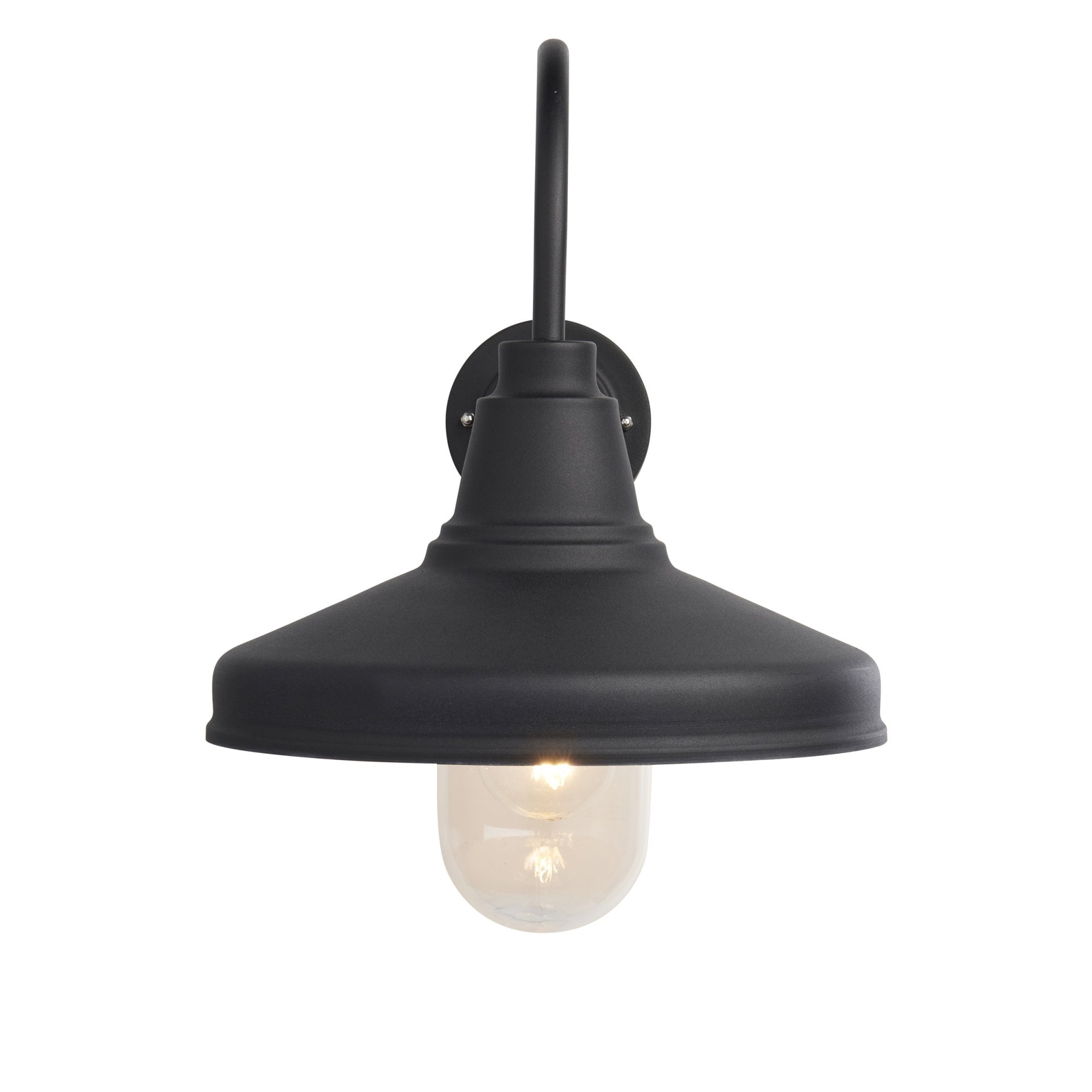 Endon Farmhouse Single Light Wall -  Textured Black & Clear Glass