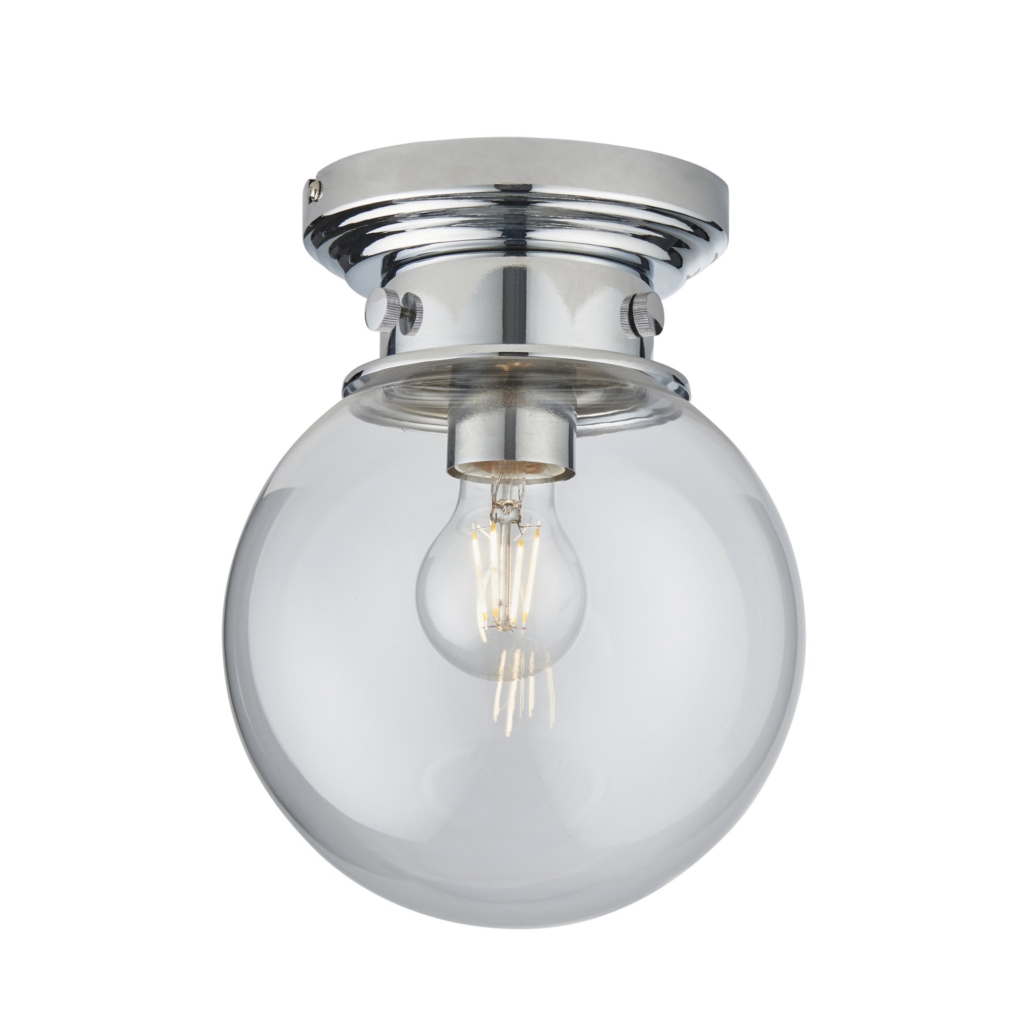 Endon Cheswick Single Light Flush - Chrome Plate & Clear Glass