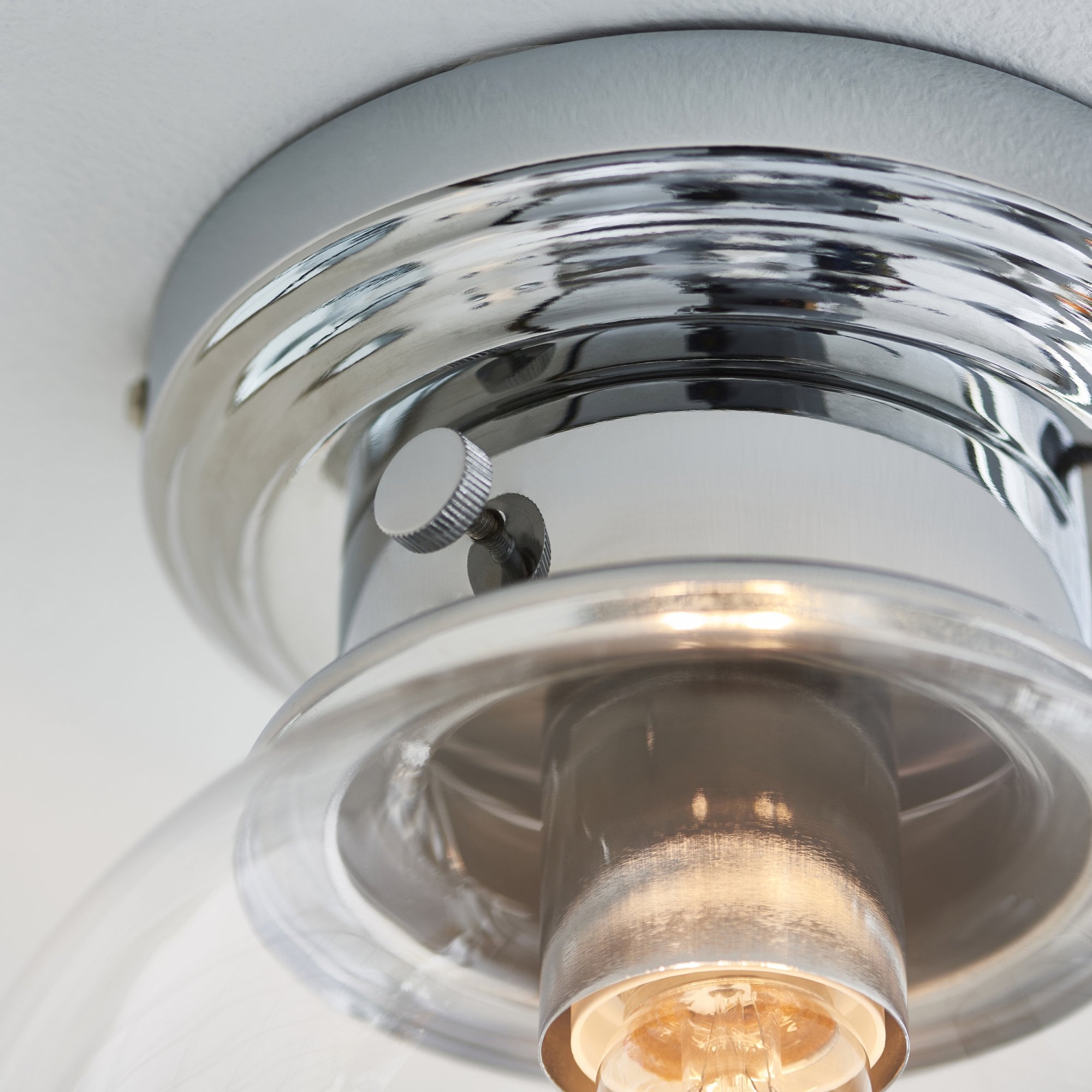 Endon Cheswick Single Light Flush - Chrome Plate & Clear Glass