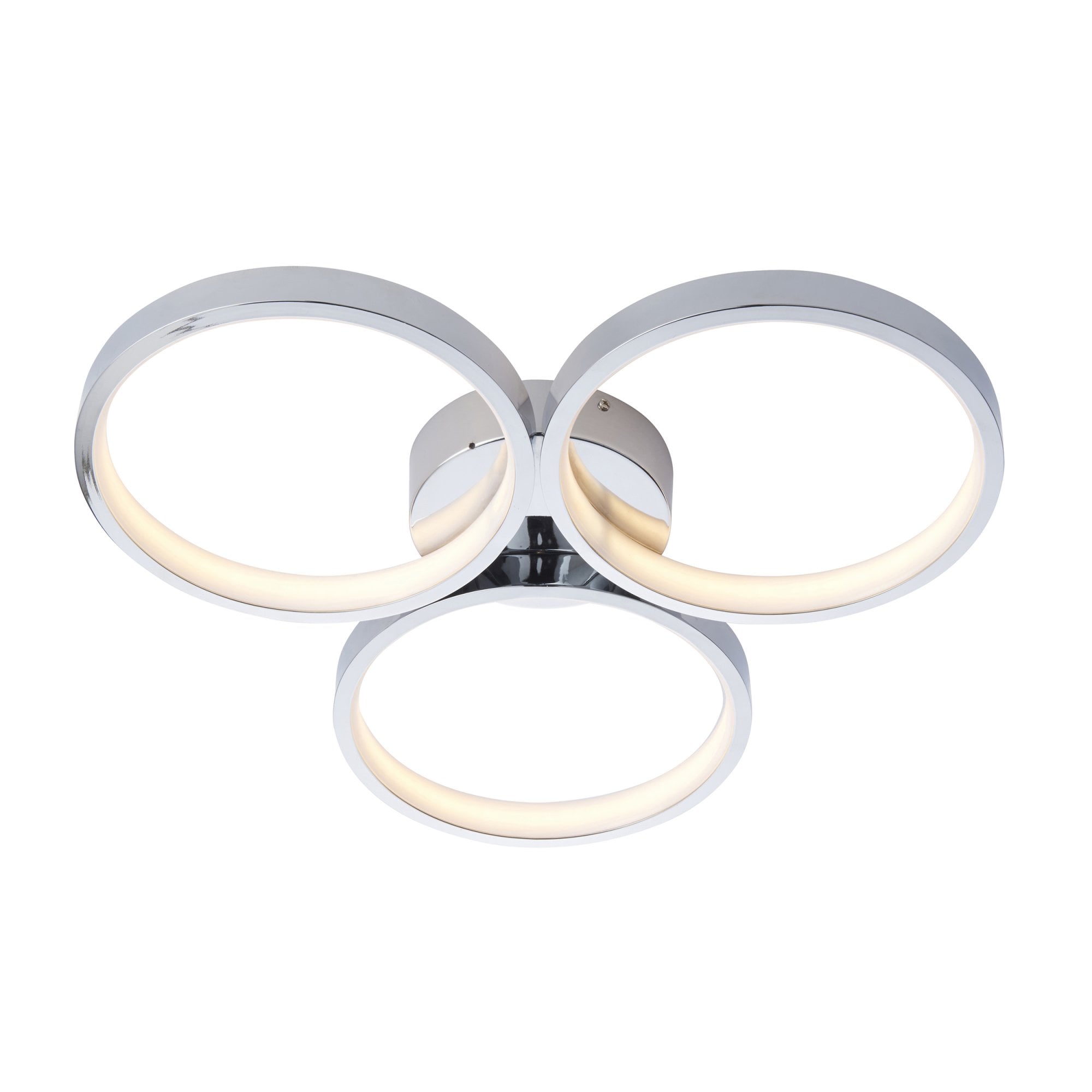 Endon Radius 3 Light Semi Flush - Chrome Plate & White Silicone