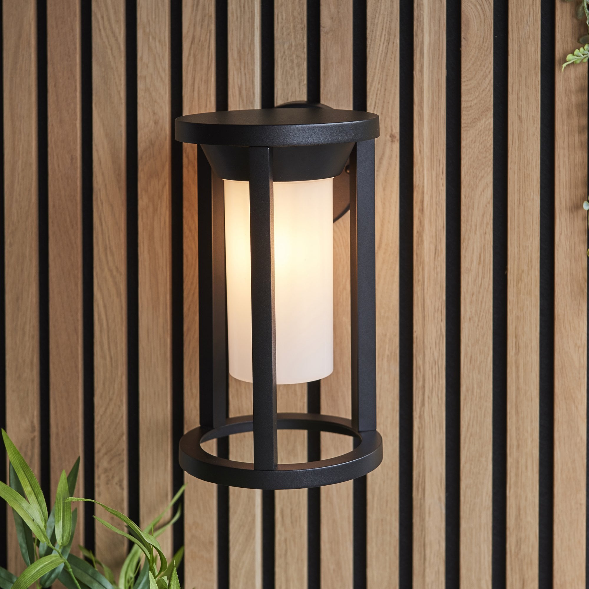 Endon Braden Single Light Wall - Textured Black & White Pc