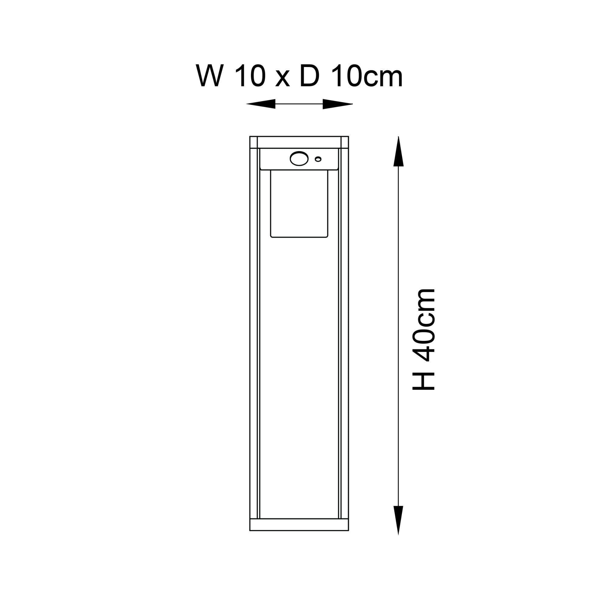 Endon Hallam Single Light Post Light - Photocell And PIR - Solar -  Textured Black & White Pc