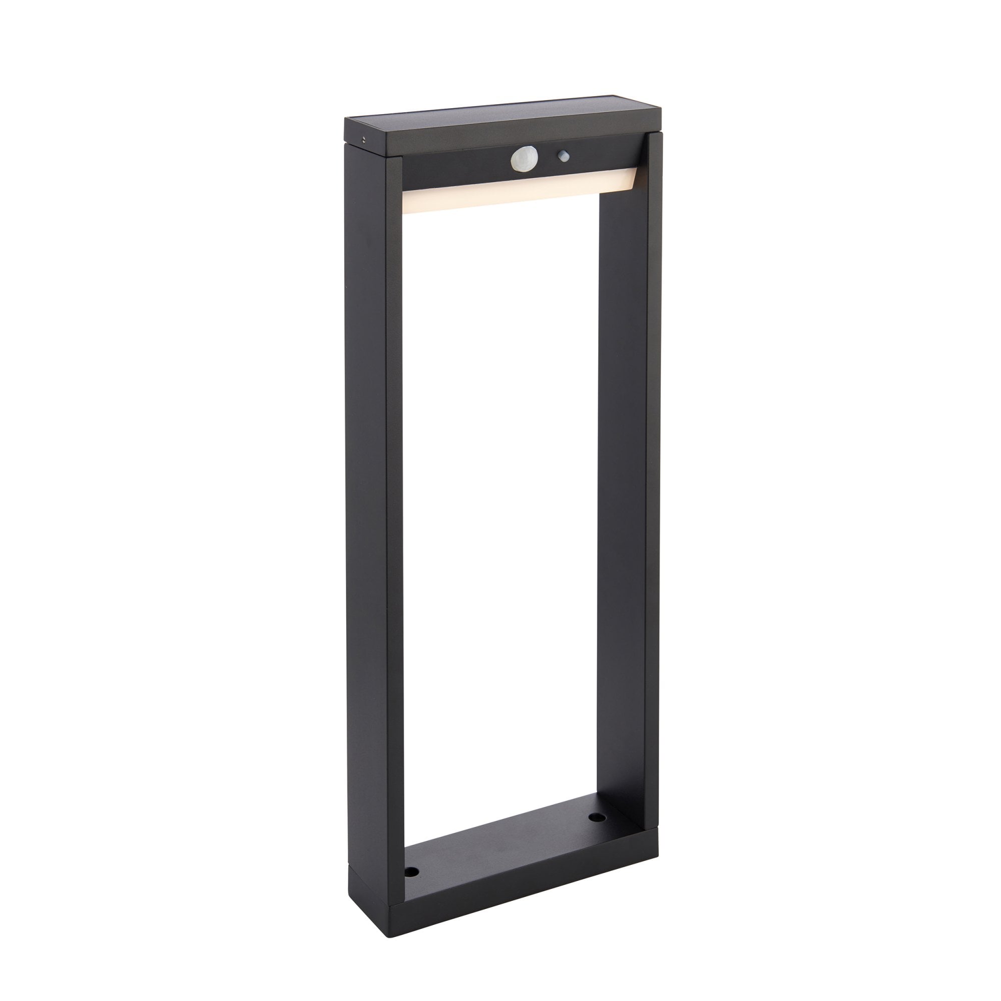 Endon Dannah Single Light Post Light - Photocell And PIR - Solar -  Textured Black & White Pc